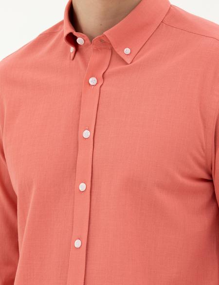 Pembe Slim Fit Uzun Kollu Gömlek - 50283343028