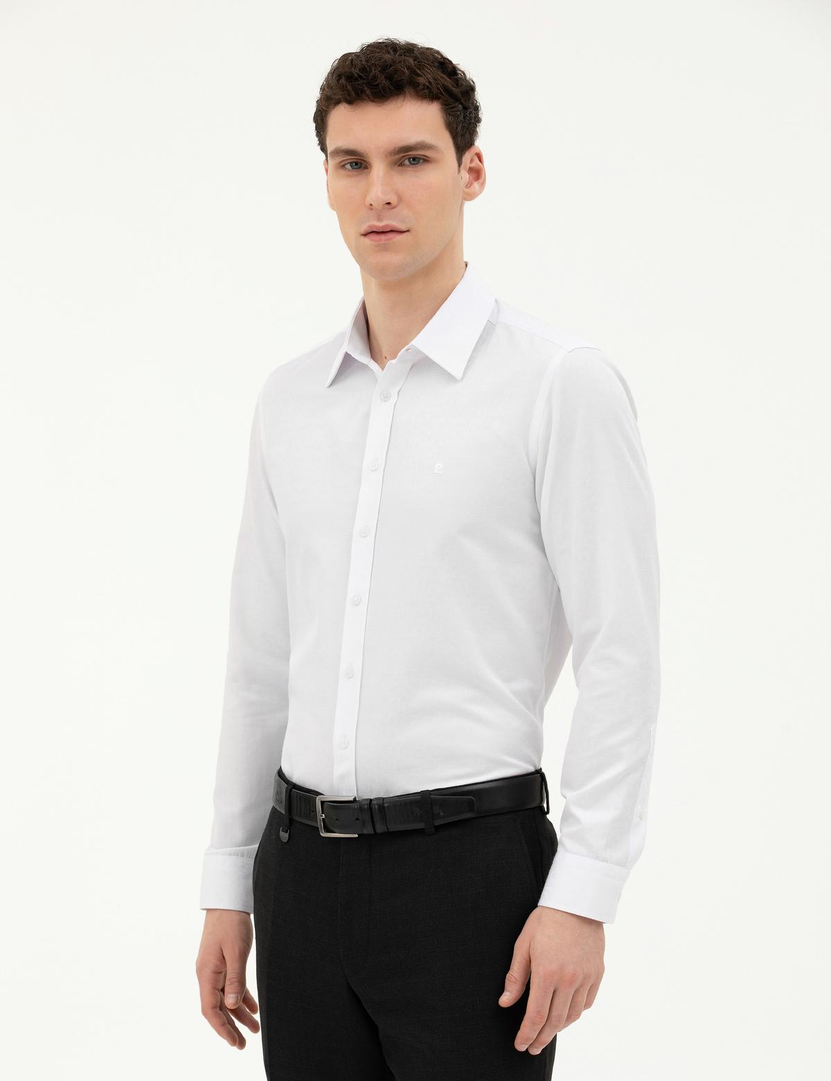 Beyaz Slim Fit Uzun Kollu Gömlek - 50283484001