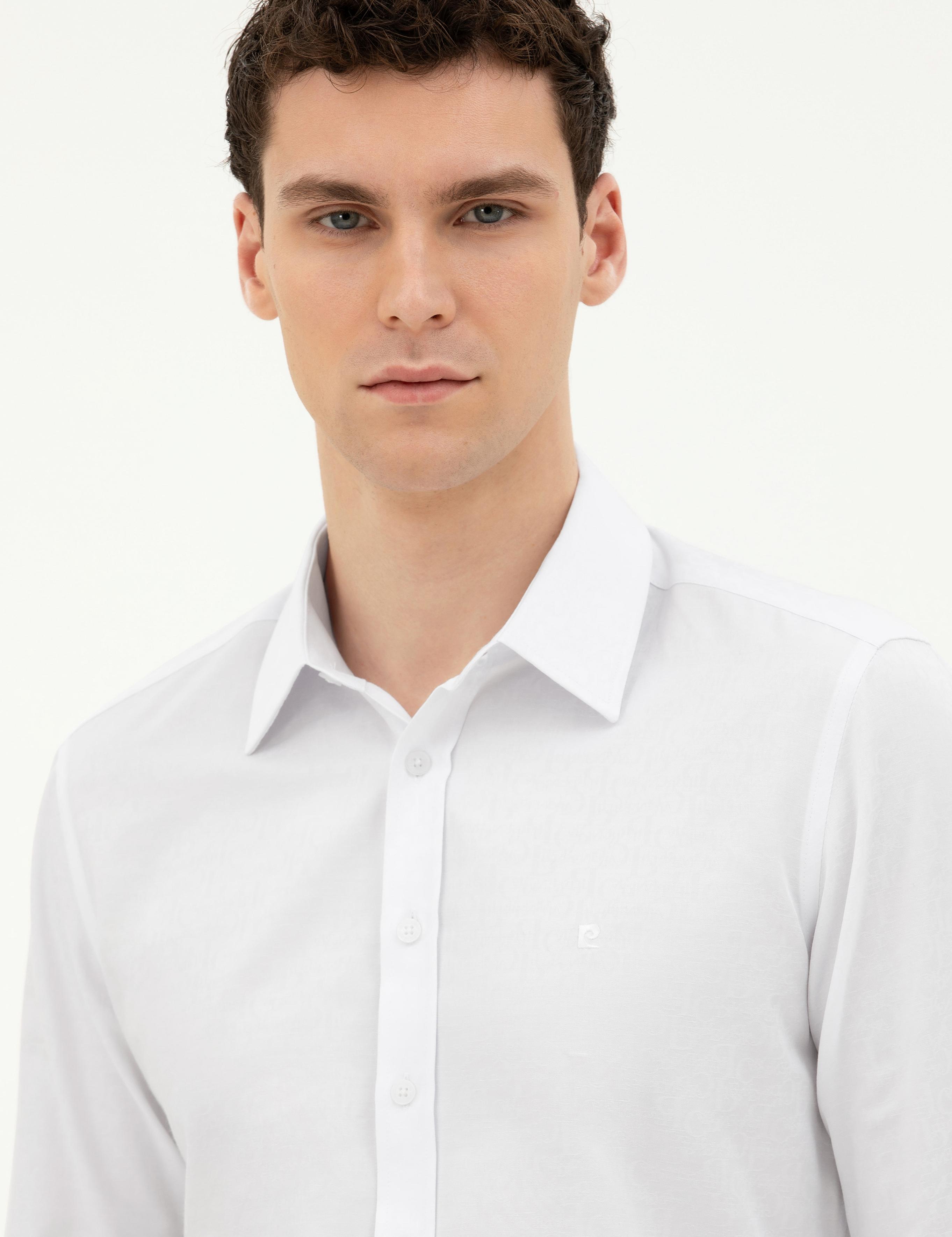 Beyaz Slim Fit Uzun Kollu Gömlek