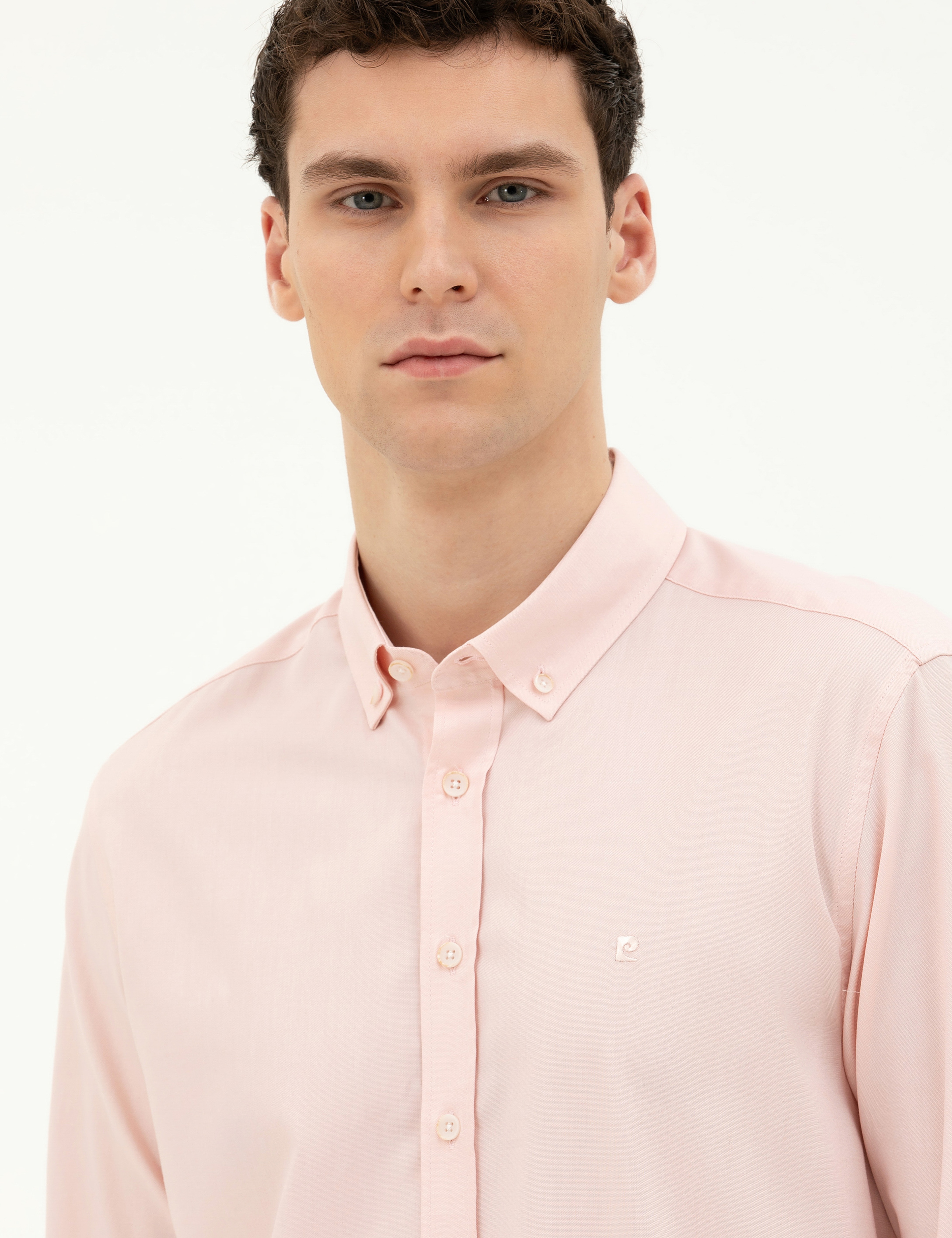 Açık Pembe Slim Fit Uzun Kollu Gömlek - Image 2