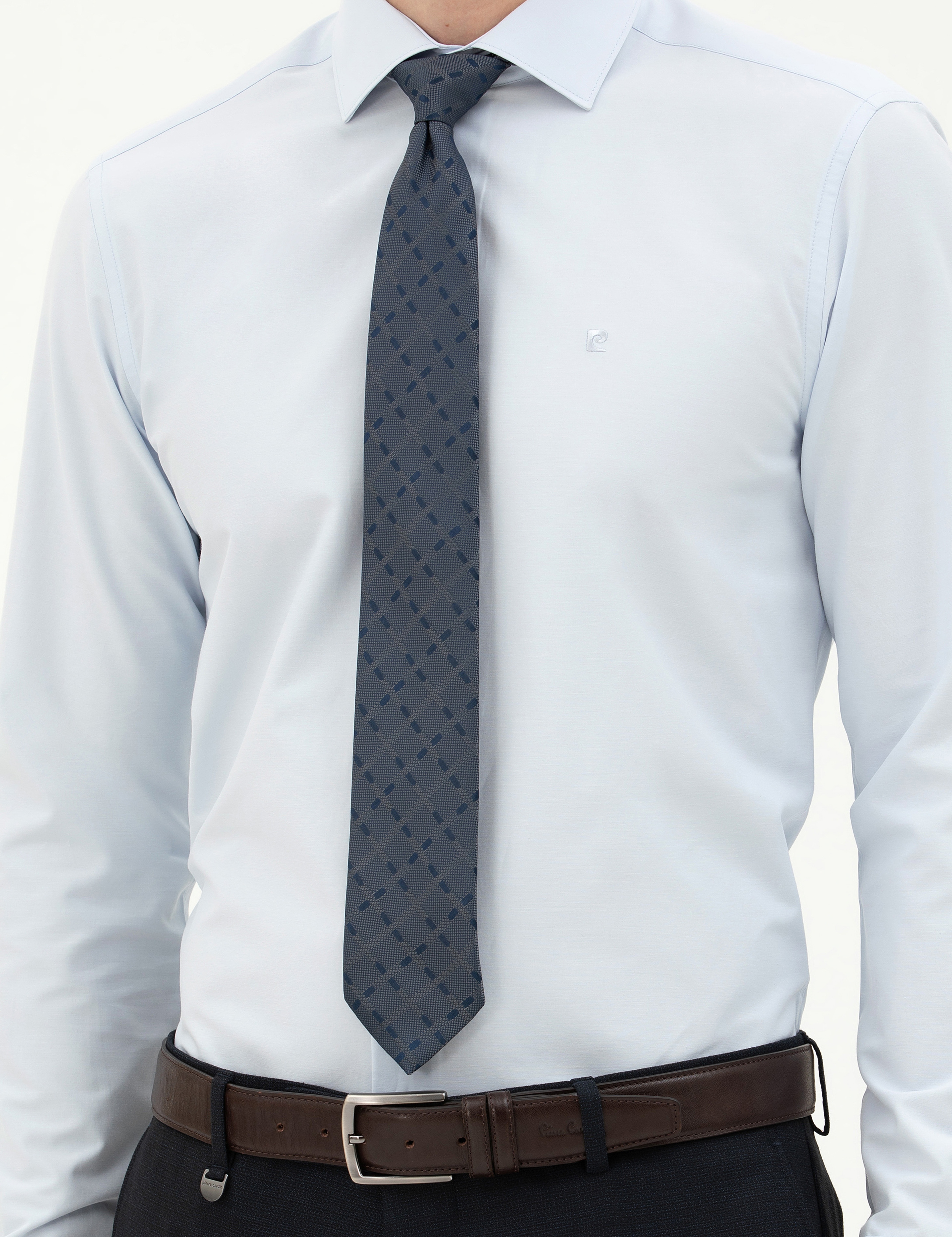 Açık Mavi Slim Fit Uzun Kollu Basic Gömlek - Image 6
