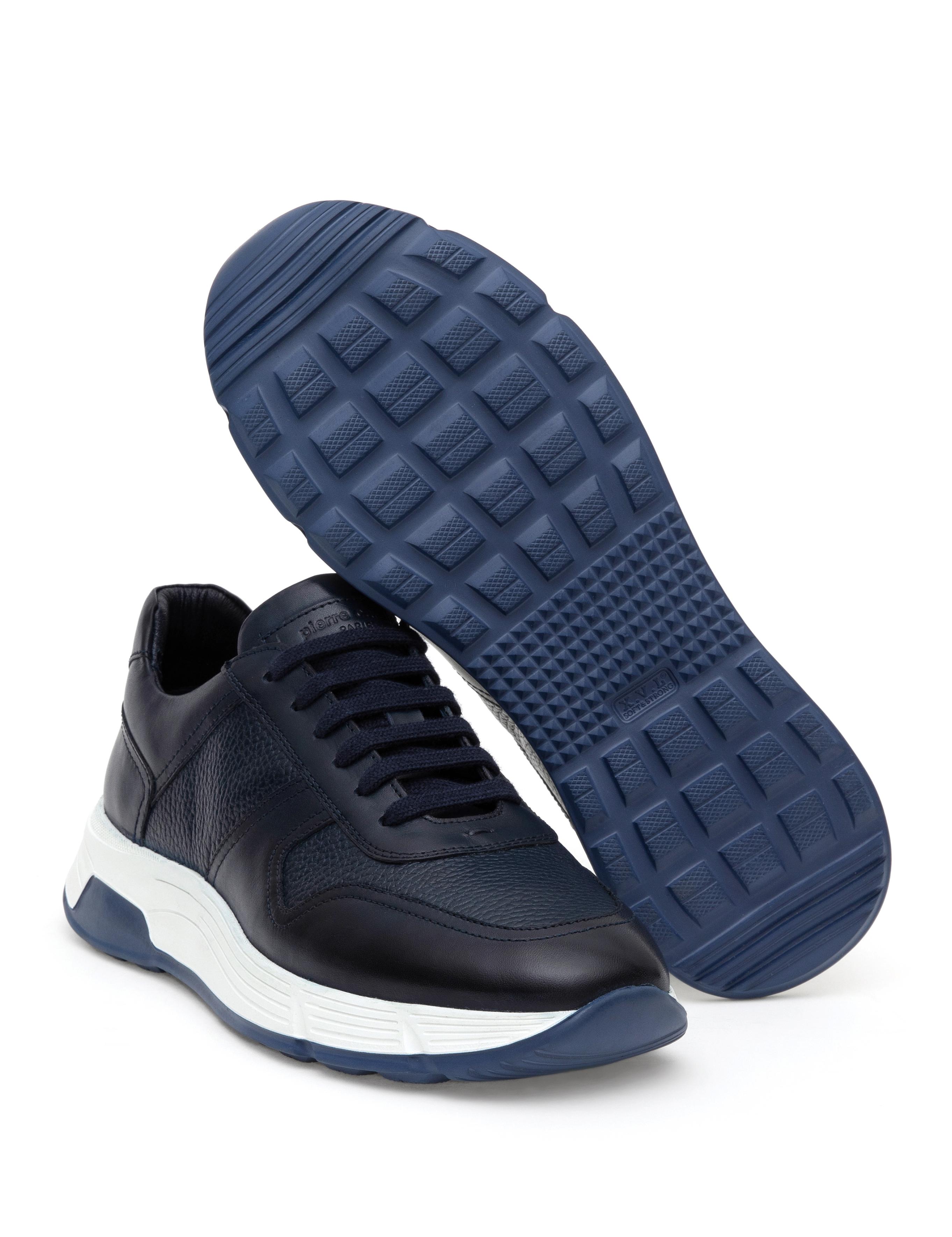 Lacivert %100 Deri Sneaker