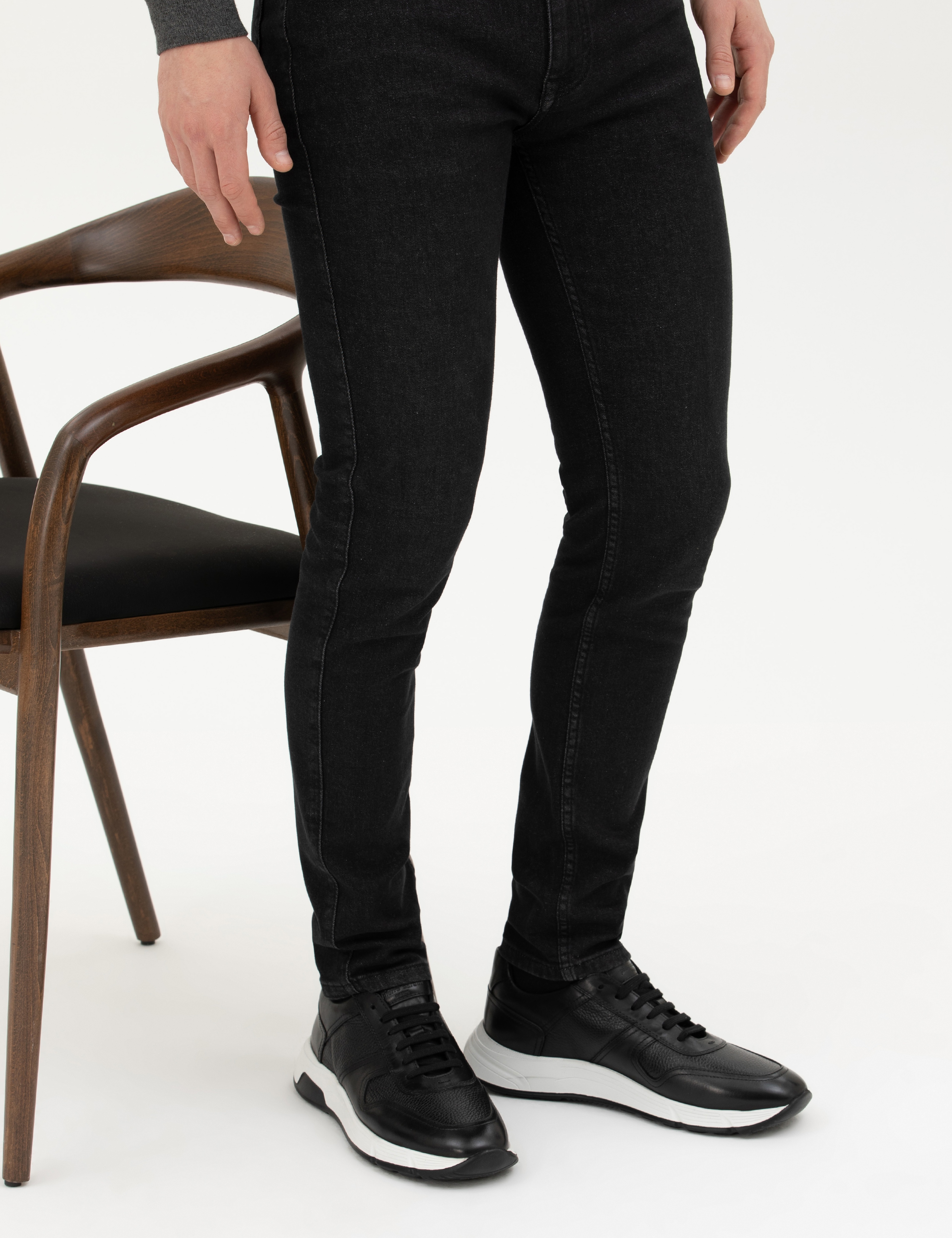 Siyah %100 Deri Sneaker - Image 7