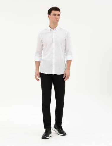 Siyah Slim Fit Jogger Kanvas Pantolon