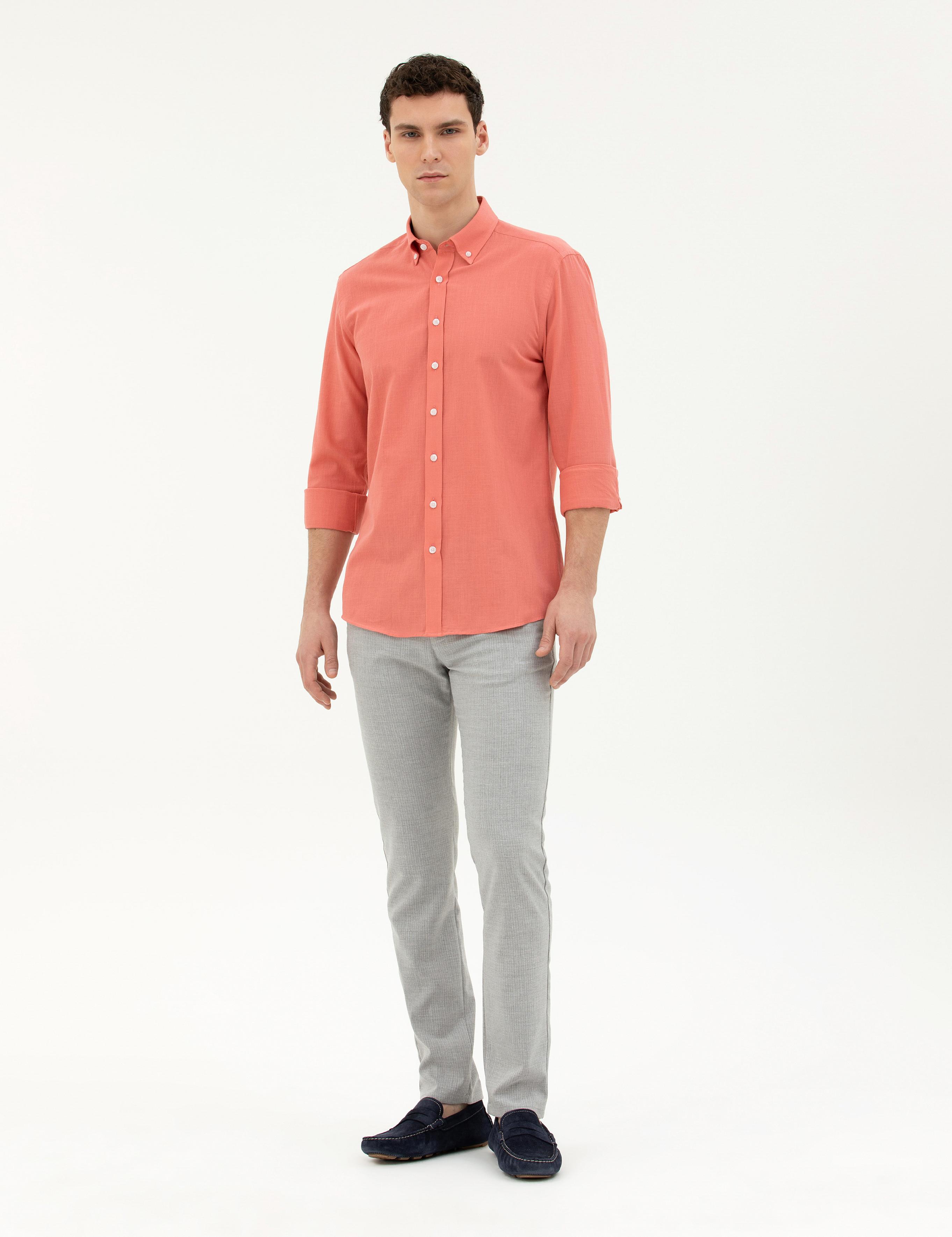 Gri Slim Fit Kanvas Pantolon