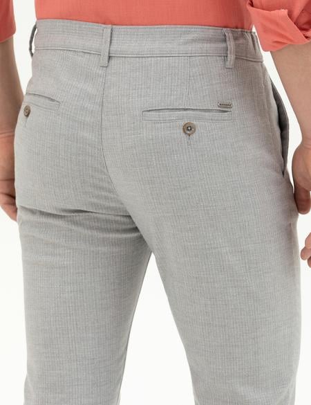 Gri Slim Fit Kanvas Pantolon - 50288509017