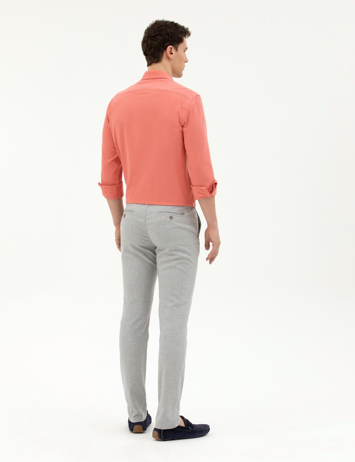 Gri Slim Fit Kanvas Pantolon - 50288509017