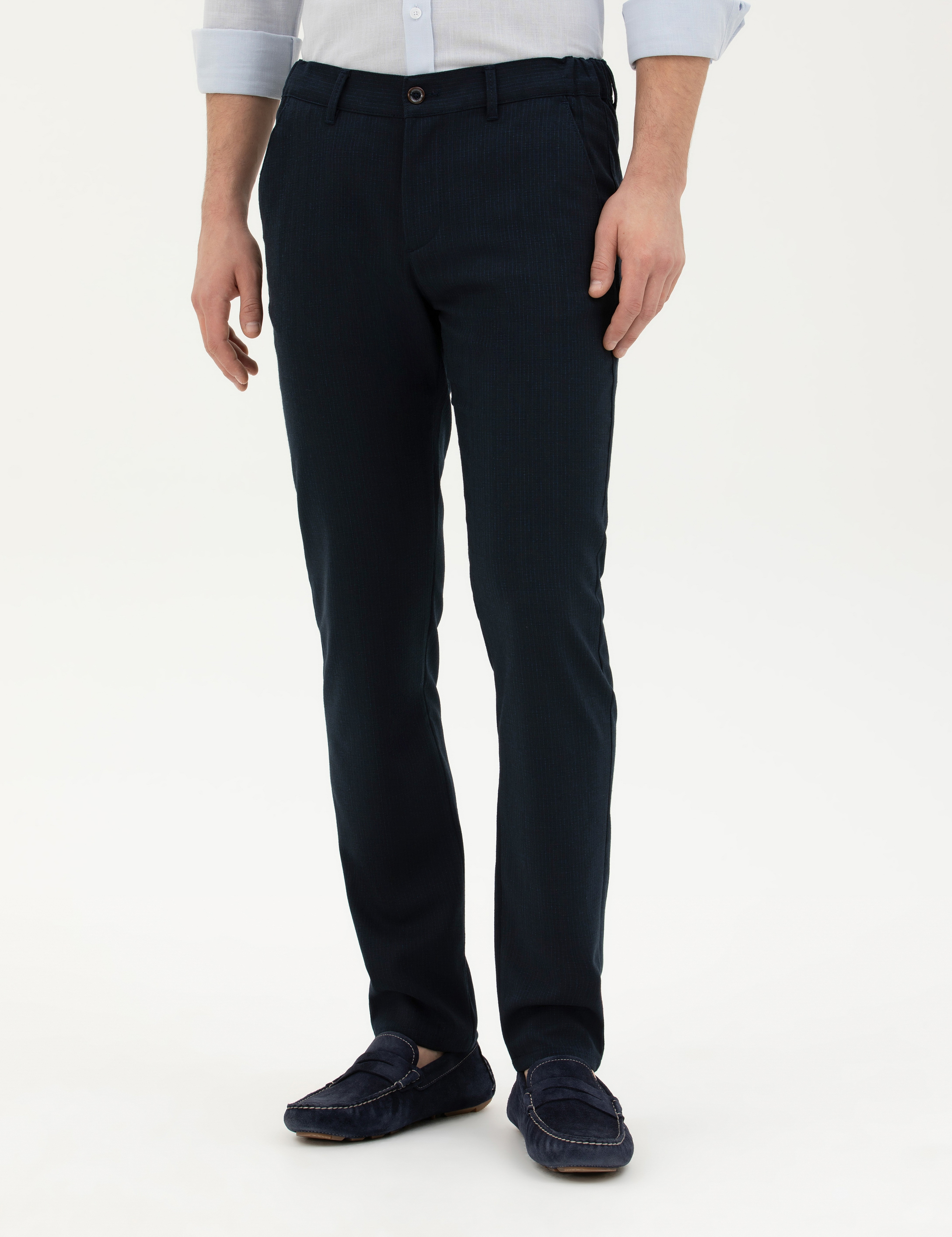 Lacivert Slim Fit Kanvas Pantolon - Image 2
