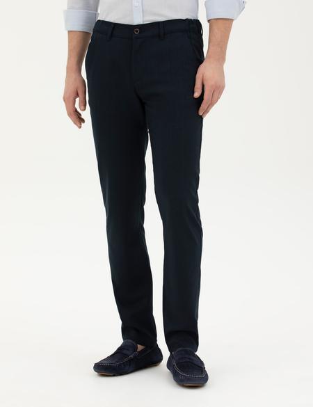 Lacivert Slim Fit Kanvas Pantolon - 50288509089