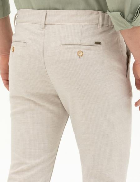 Bej Slim Fit Kanvas Pantolon - 50288509287
