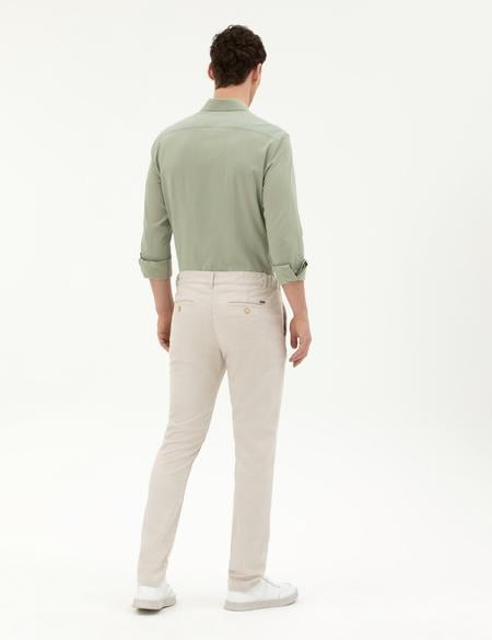 Bej Slim Fit Kanvas Pantolon - 50288509287