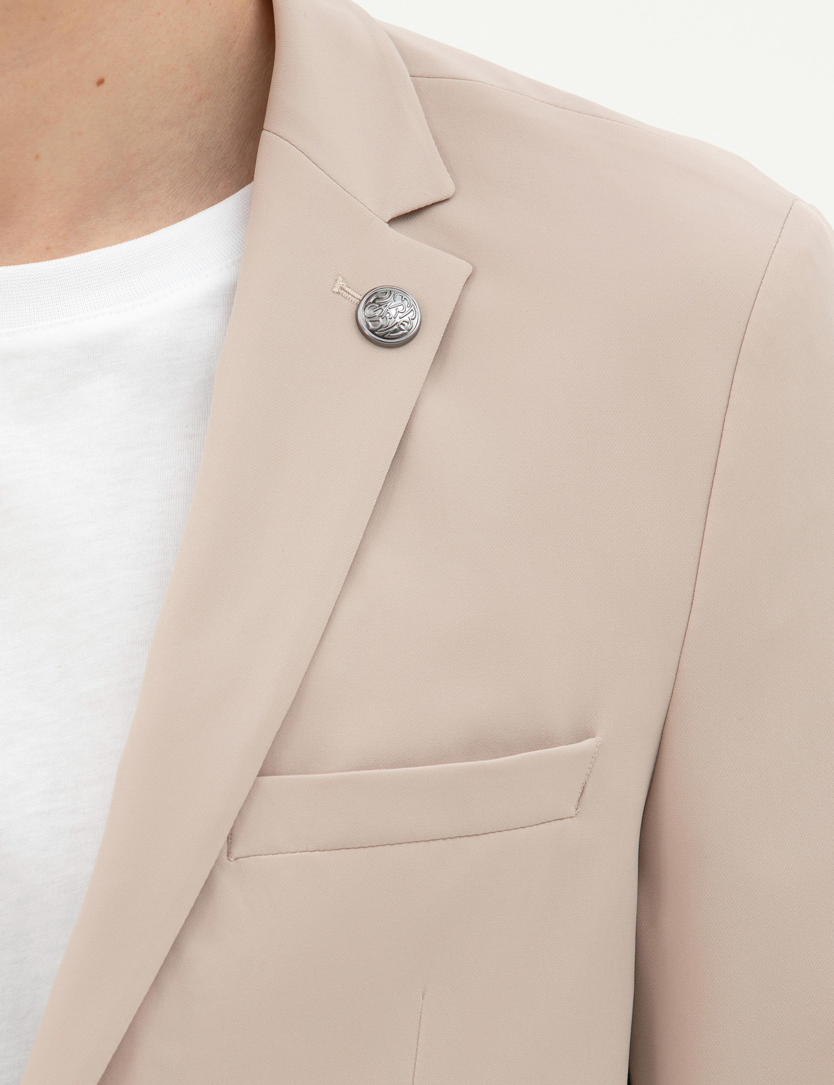 Bej Esnek Fit Blazer Ceket