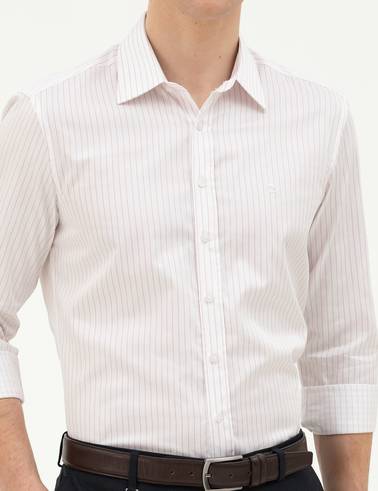 Açık Pembe Slim Fit Uzun Kollu Gömlek