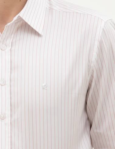 Açık Pembe Slim Fit Uzun Kollu Gömlek