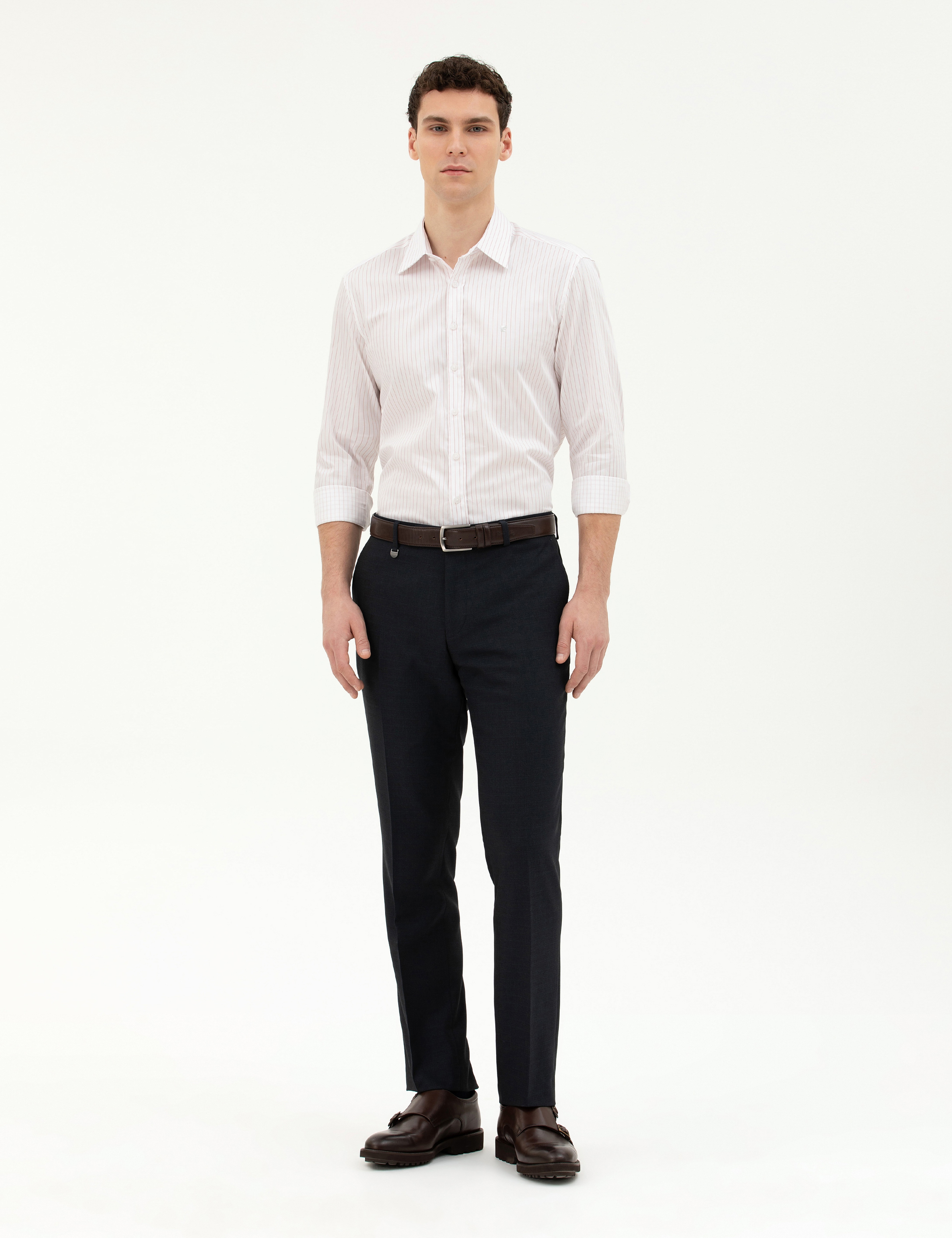 Açık Pembe Slim Fit Uzun Kollu Gömlek
