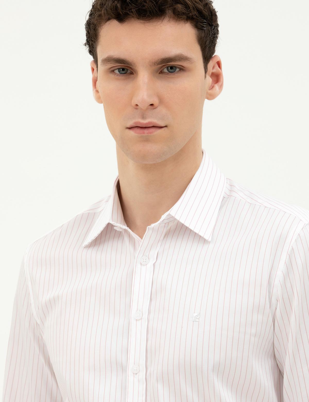 Açık Pembe Slim Fit Uzun Kollu Gömlek - 50283505027