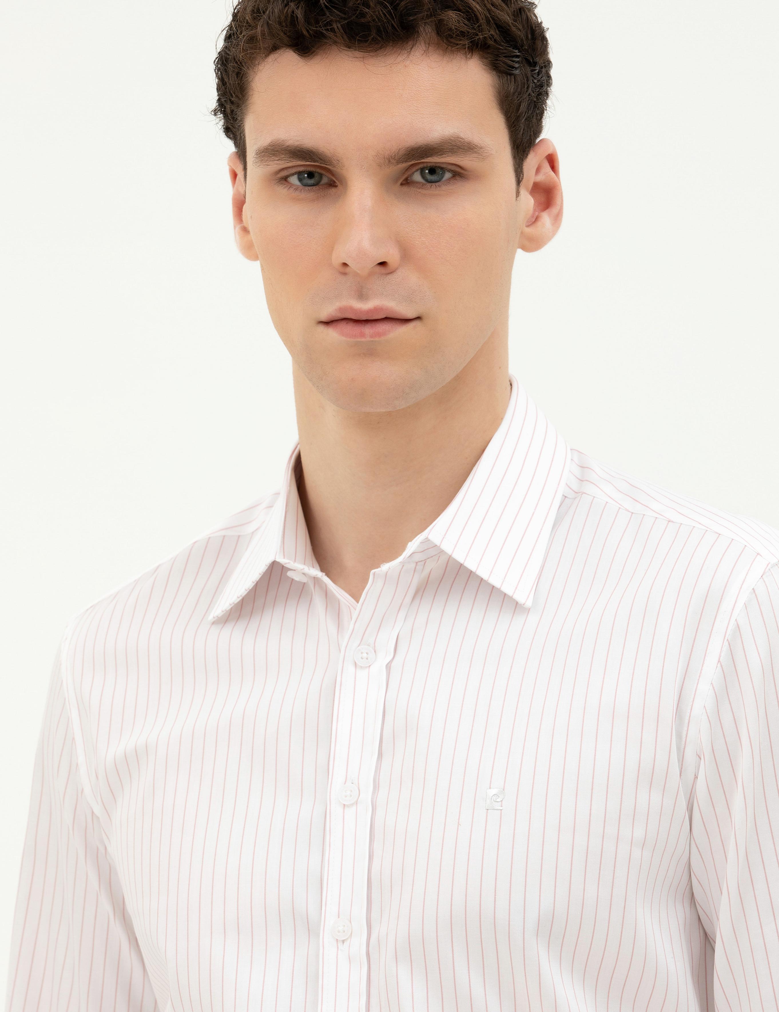 Açık Pembe Slim Fit Uzun Kollu Gömlek