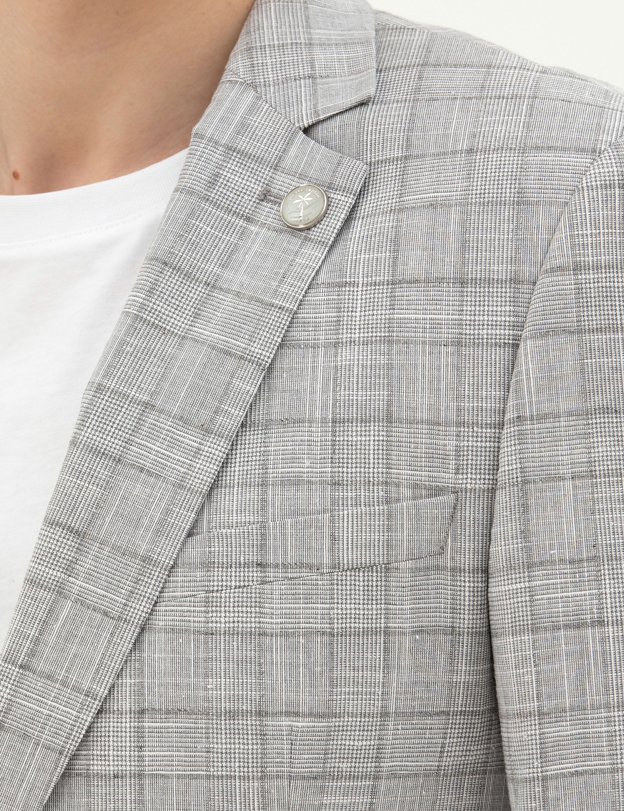 Gri Ex. Slim Fit Yün Karışımlı Ceket