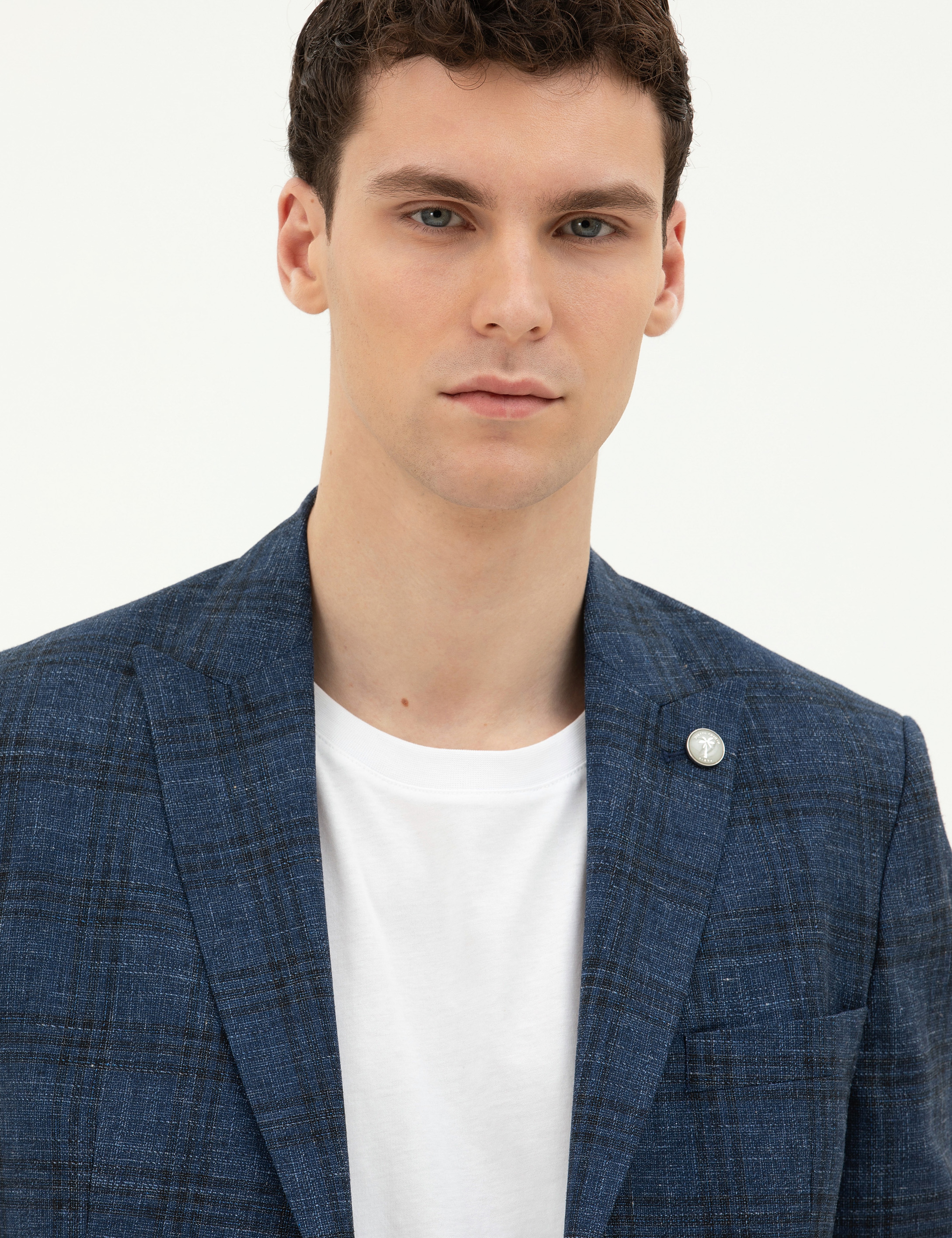 Lacivert Slim Fit Yün Karışımlı Ceket - Image 2