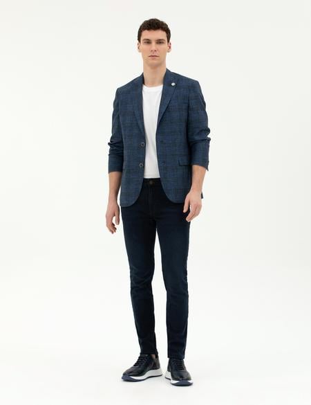 Lacivert Slim Fit Yün Karışımlı Ceket - 50284942008