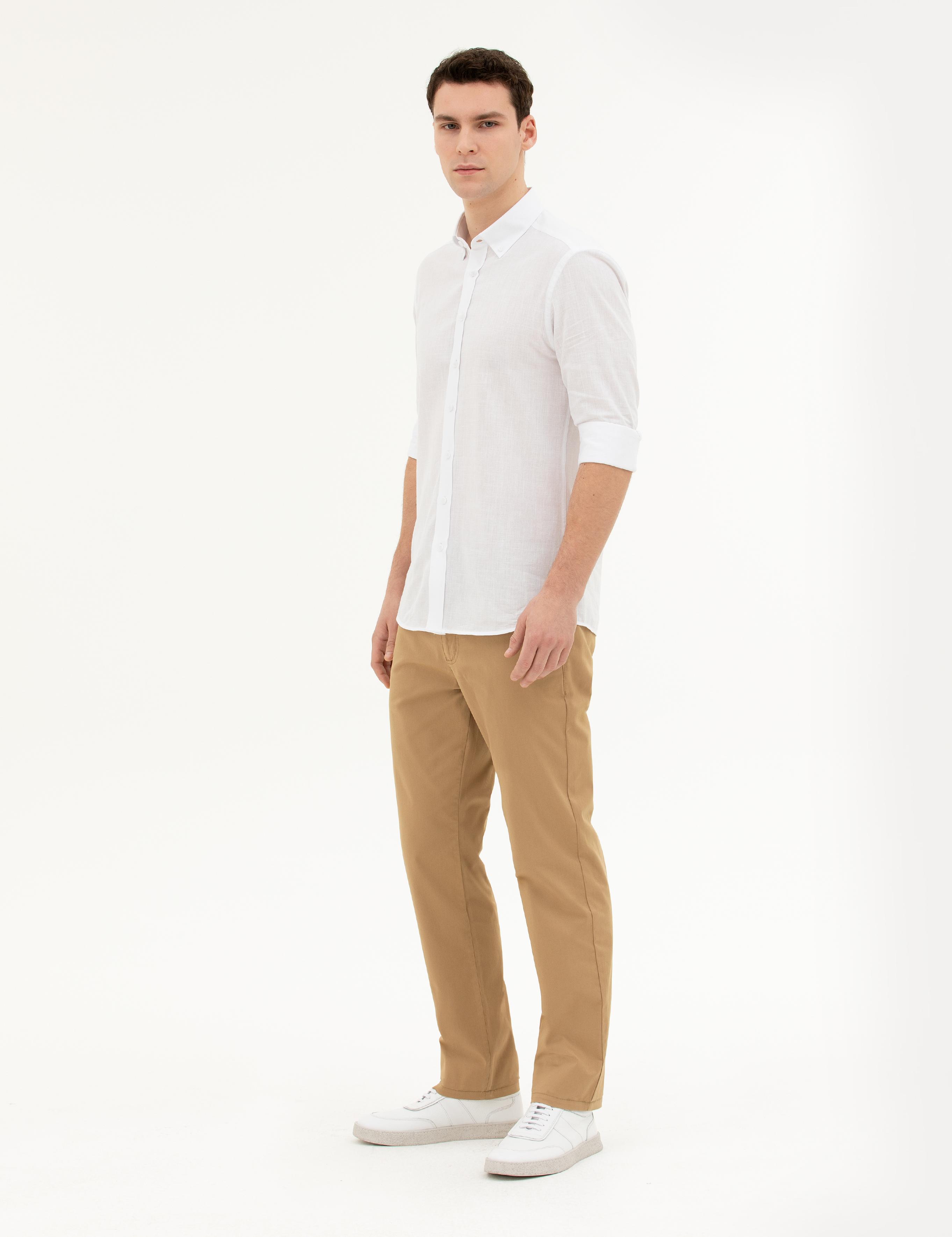 Camel Regular Fit Kanvas Pantolon