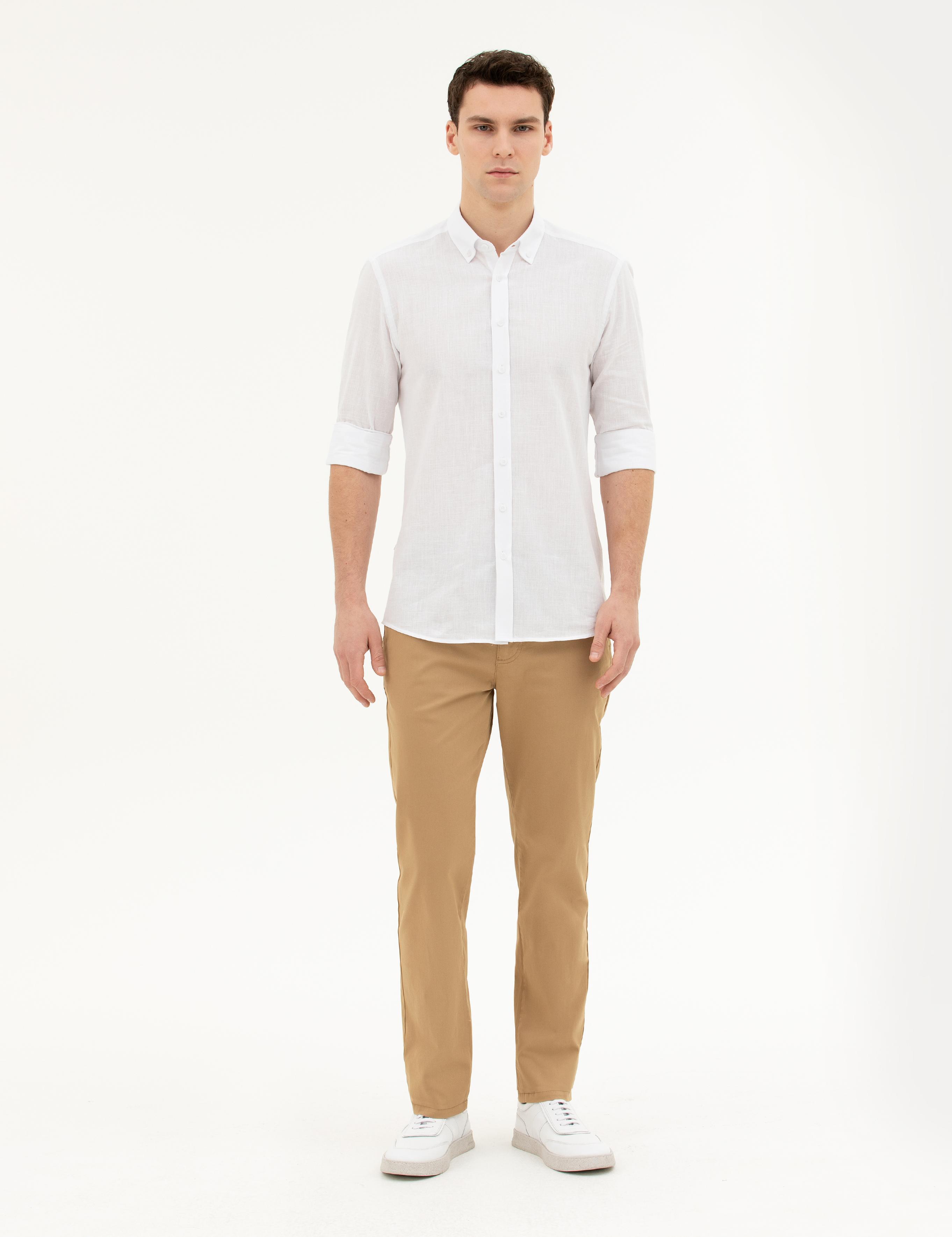 Camel Regular Fit Kanvas Pantolon