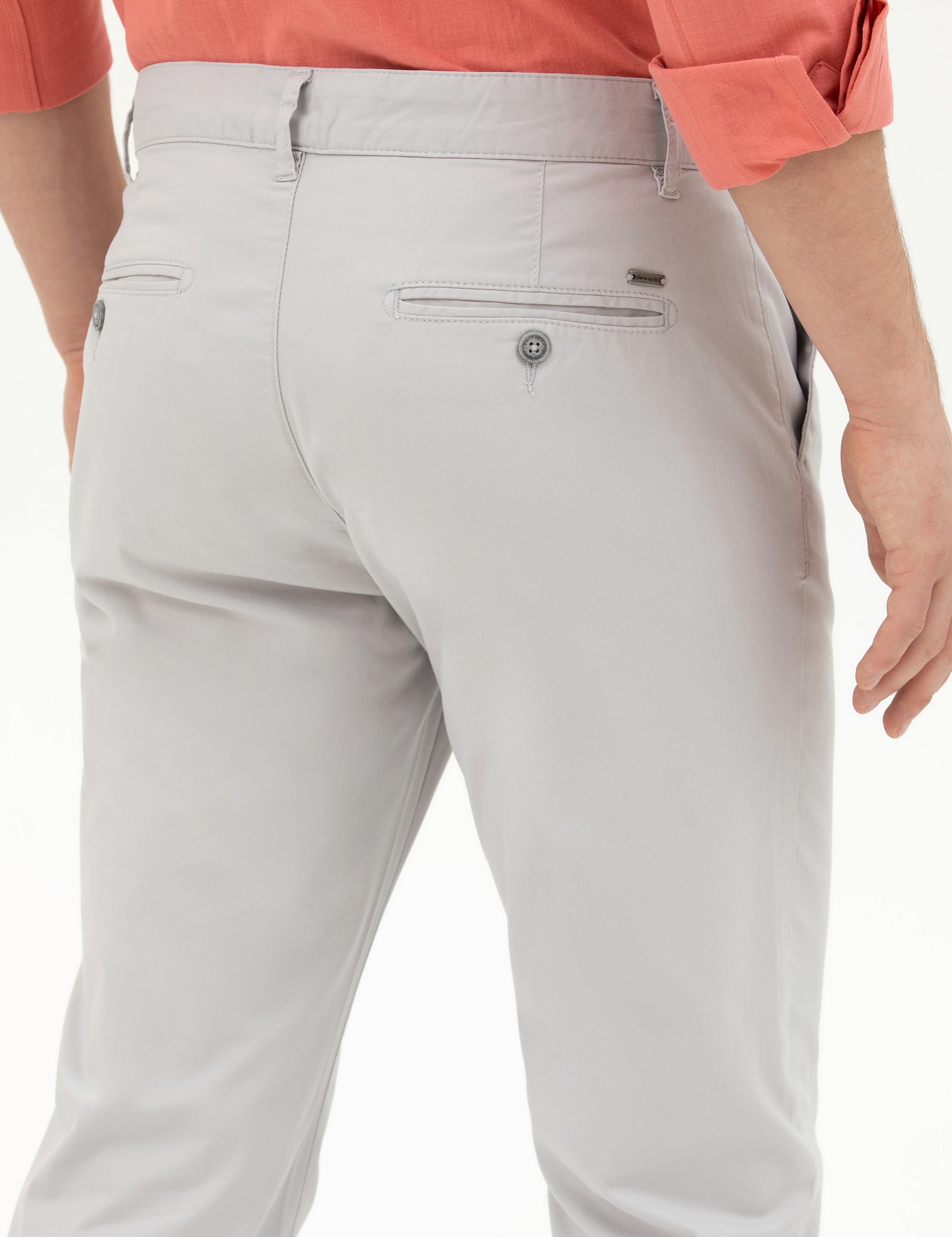Açık Gri Regular Fit Basic Kanvas Pantolon - Image 6