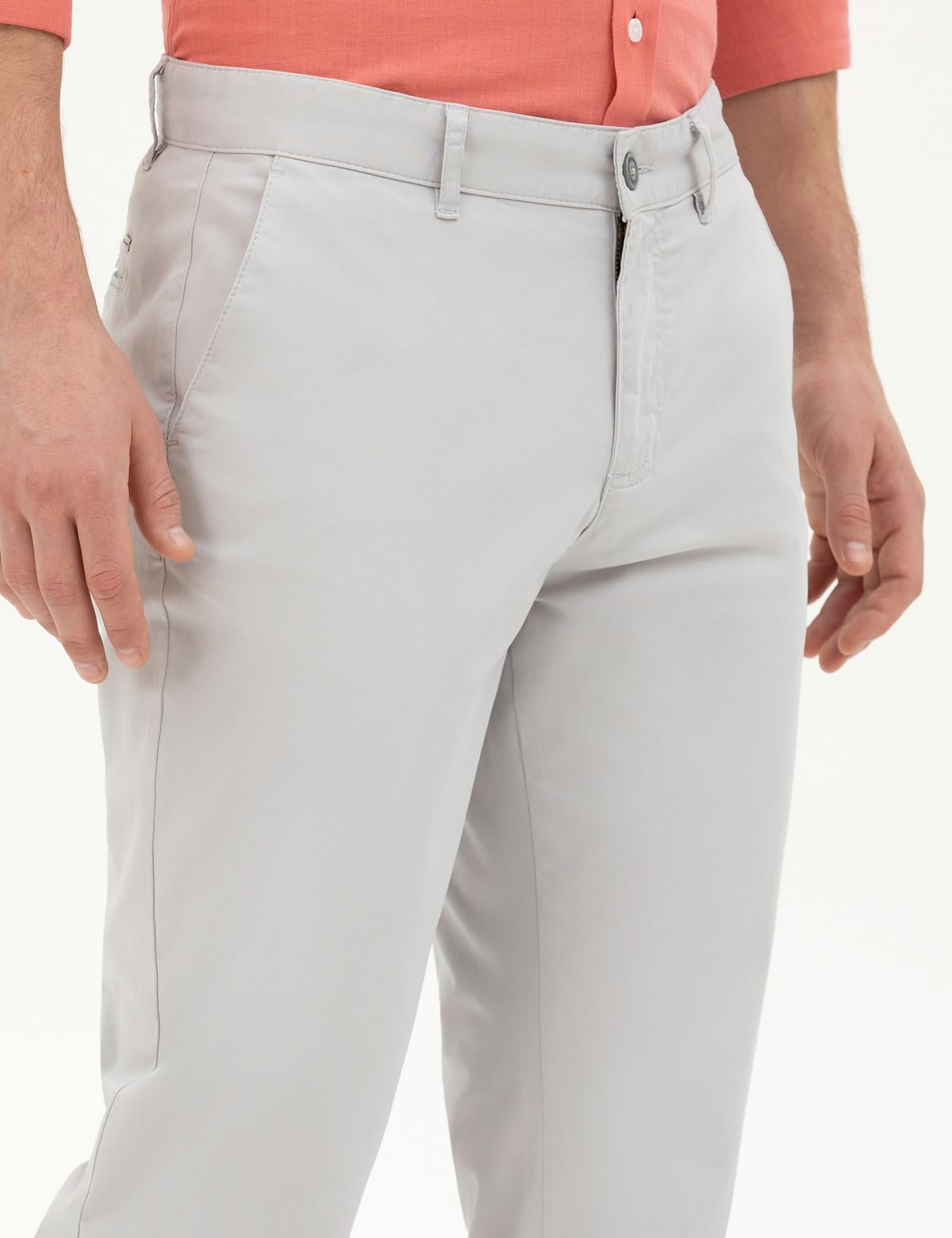 Açık Gri Regular Fit Kanvas Pantolon - 50288510342