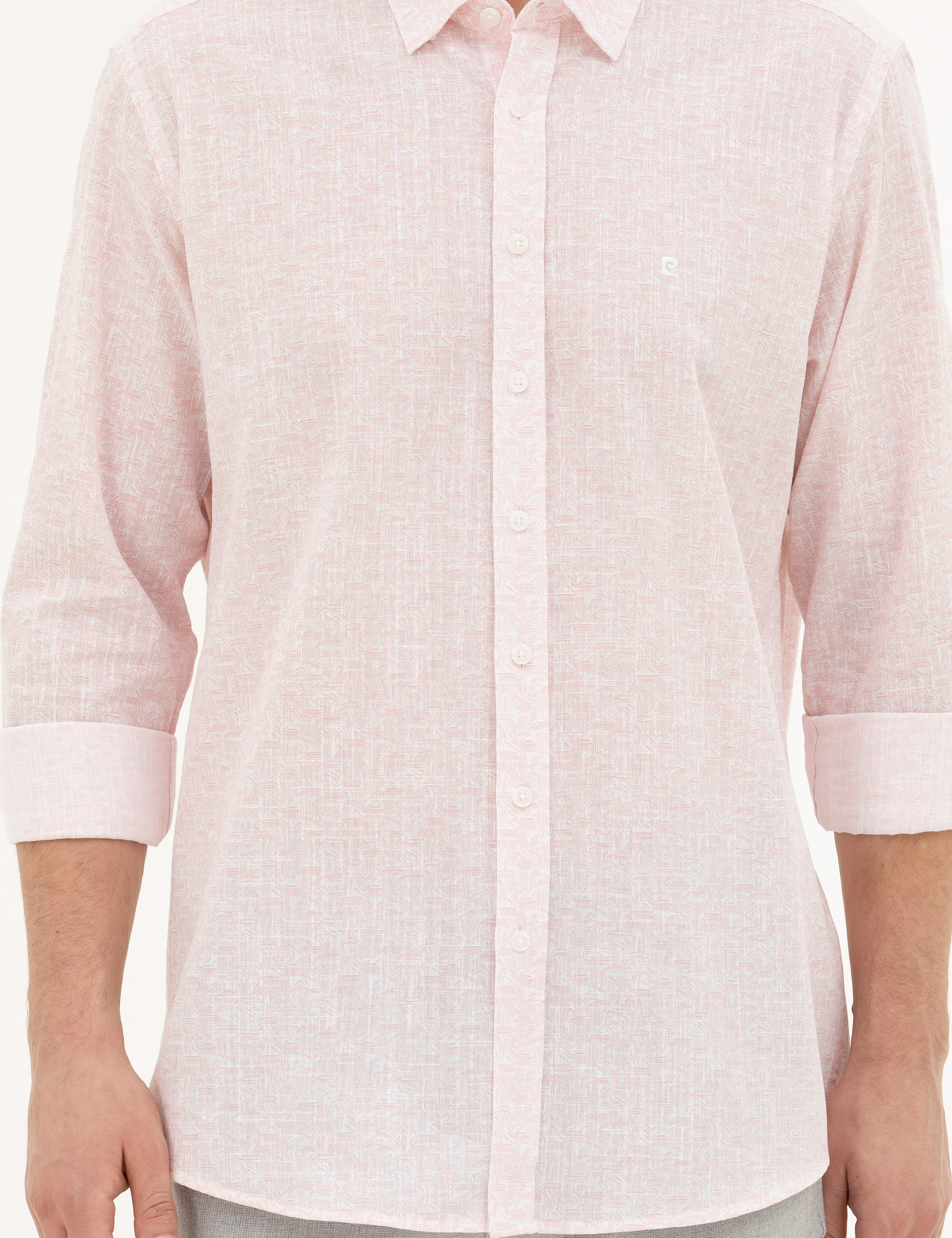 Açık Pembe Regular Fit Uzun Kollu Gömlek - Image 6