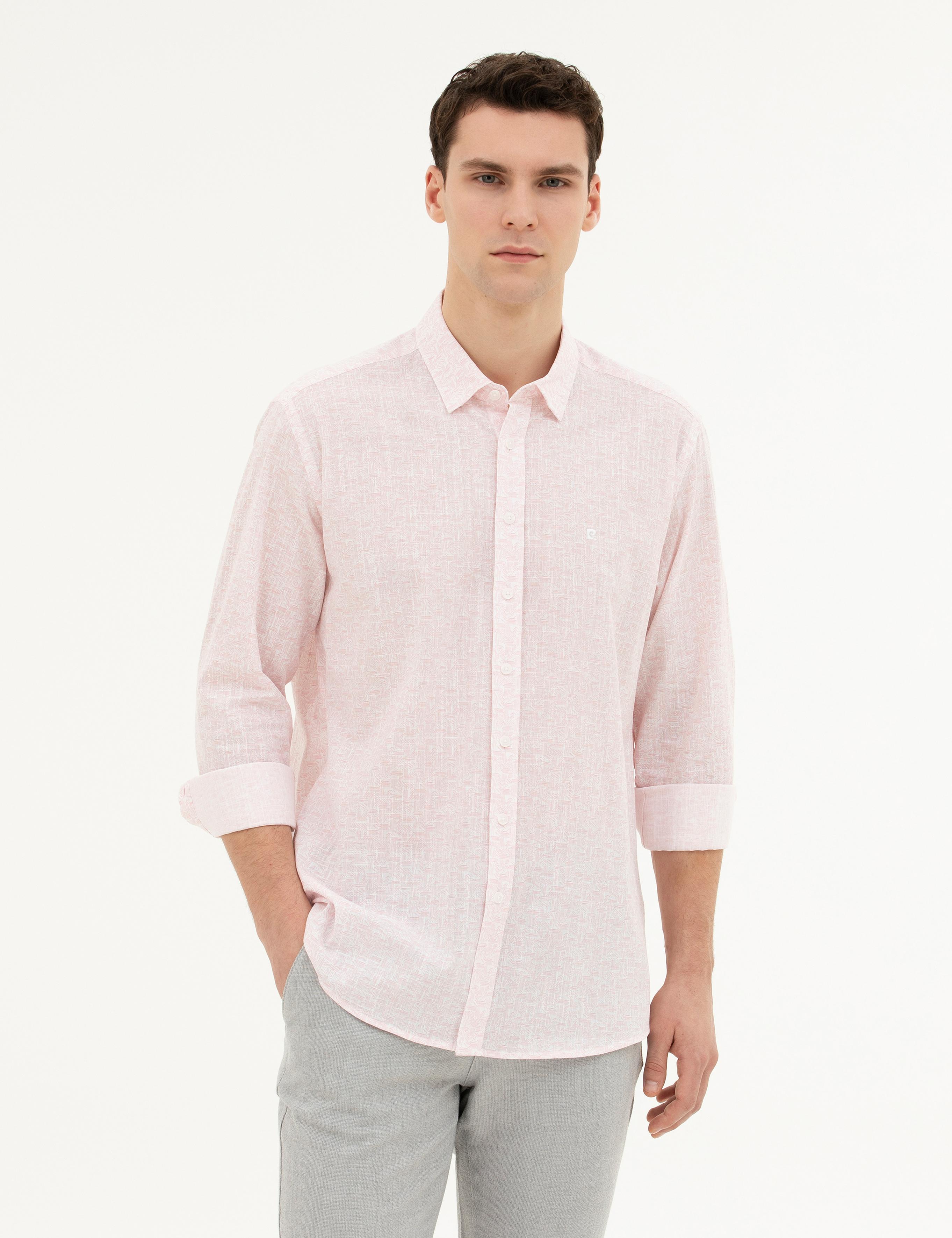 Açık Pembe Regular Fit Uzun Kollu Gömlek