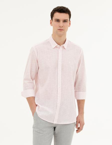 Açık Pembe Regular Fit Uzun Kollu Gömlek - 50284926005