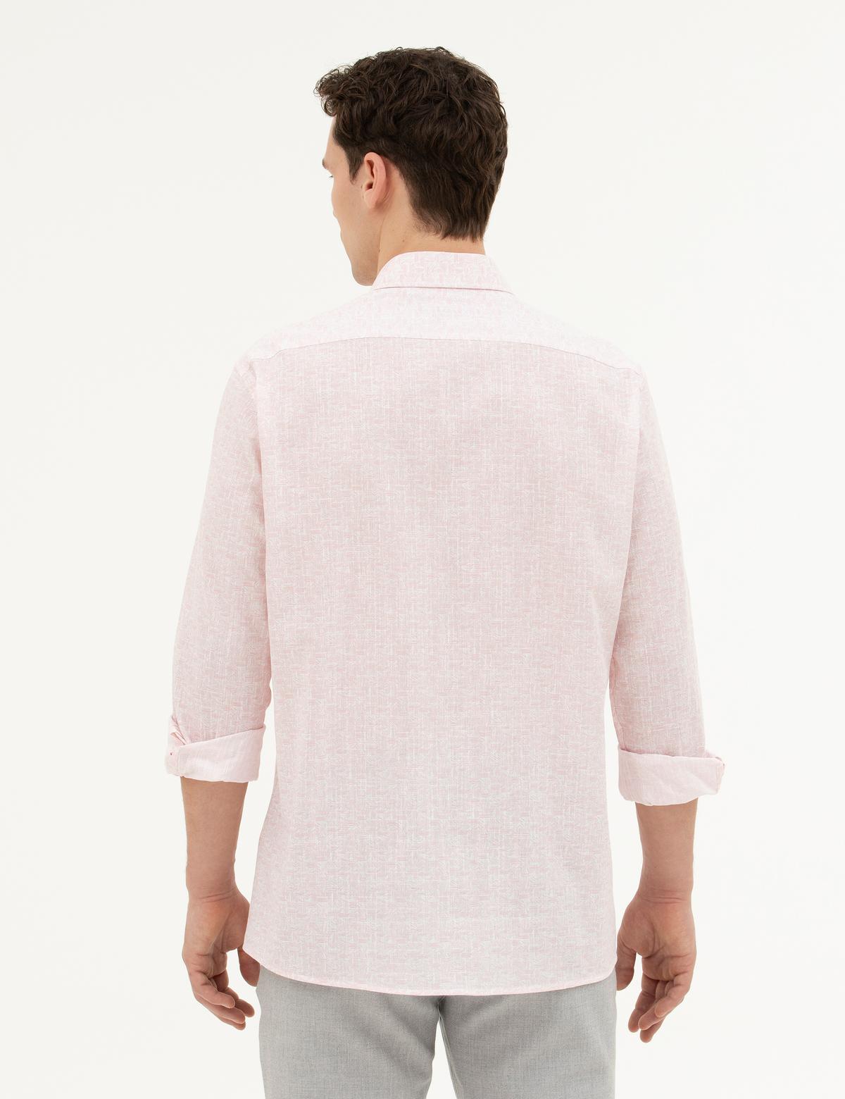 Açık Pembe Regular Fit Uzun Kollu Gömlek - 50284926005