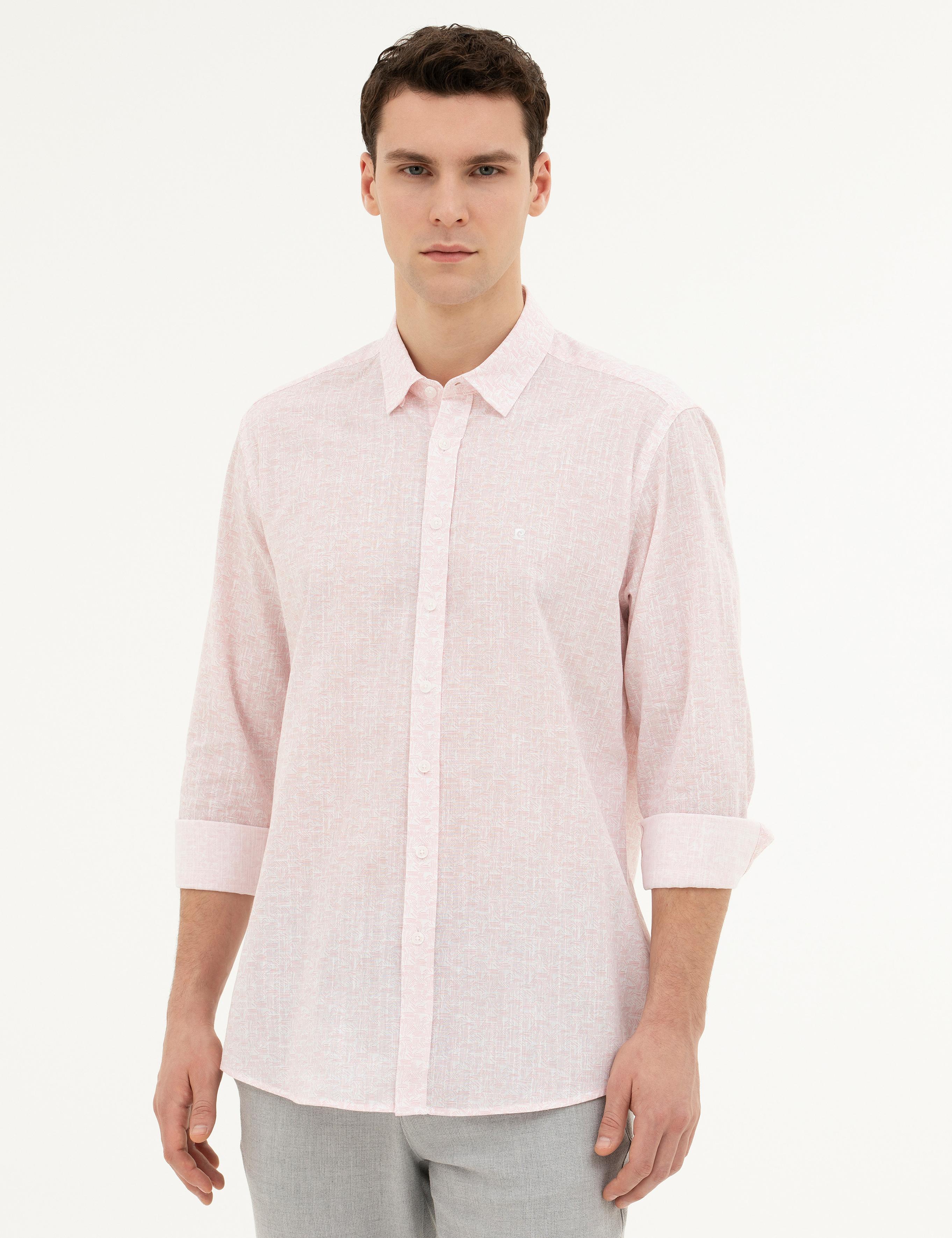 Açık Pembe Regular Fit Uzun Kollu Gömlek