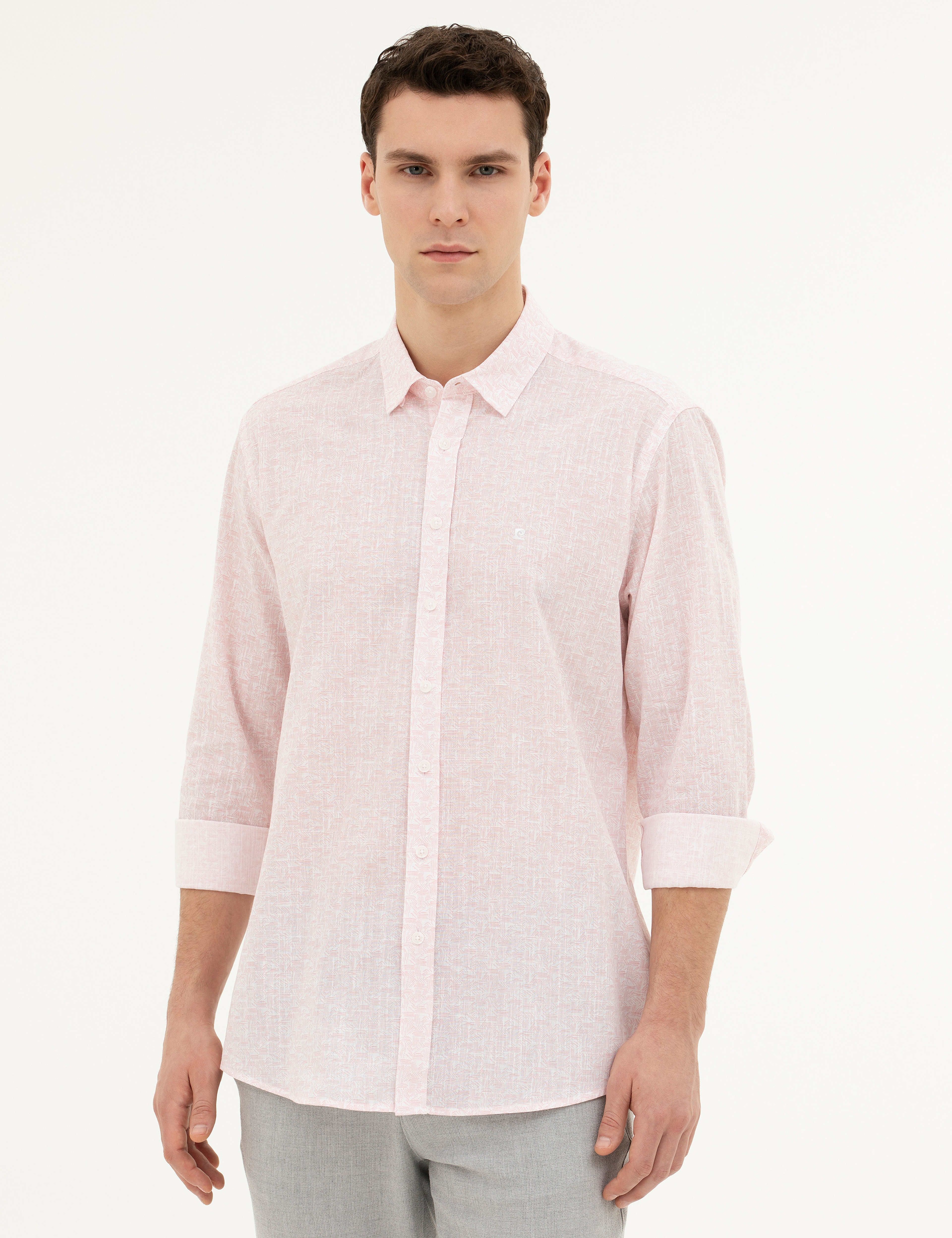 Açık Pembe Regular Fit Uzun Kollu Gömlek - Image 3