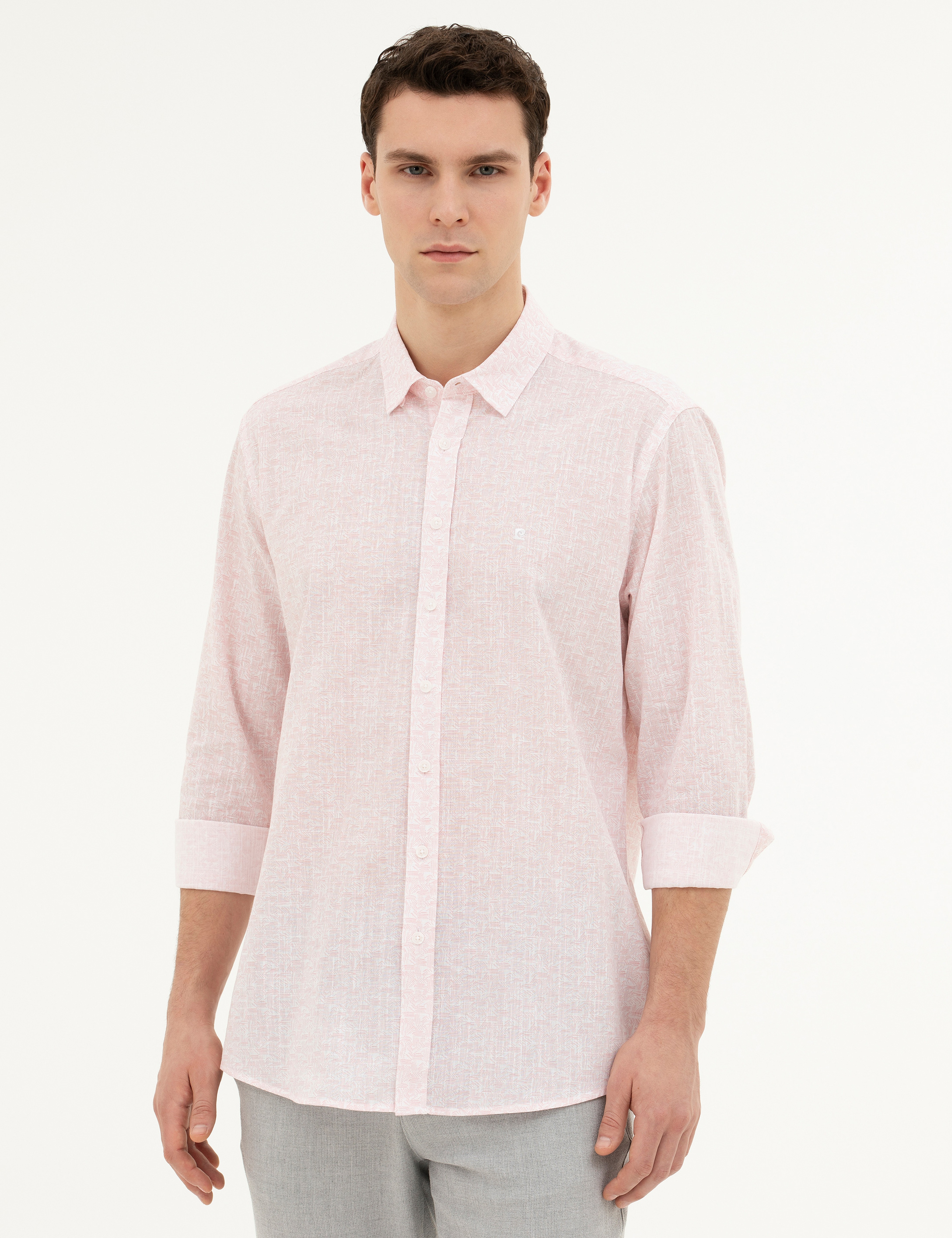 Açık Pembe Regular Fit Uzun Kollu Gömlek