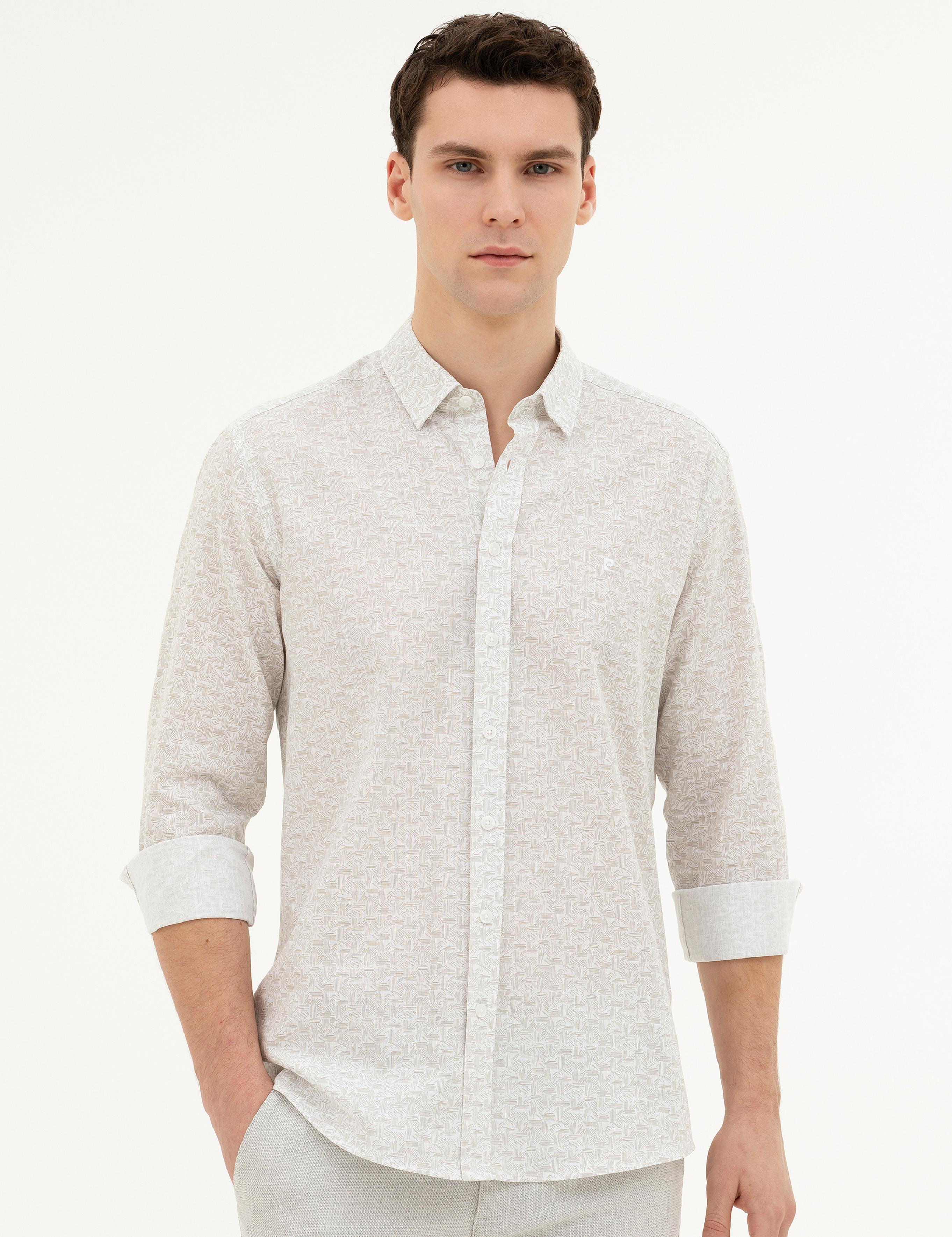 Yeşil Regular Fit Uzun Kollu Gömlek