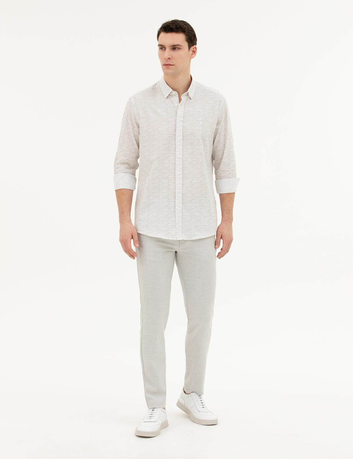 Yeşil Regular Fit Uzun Kollu Gömlek - 50284926025