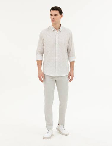 Yeşil Regular Fit Uzun Kollu Gömlek