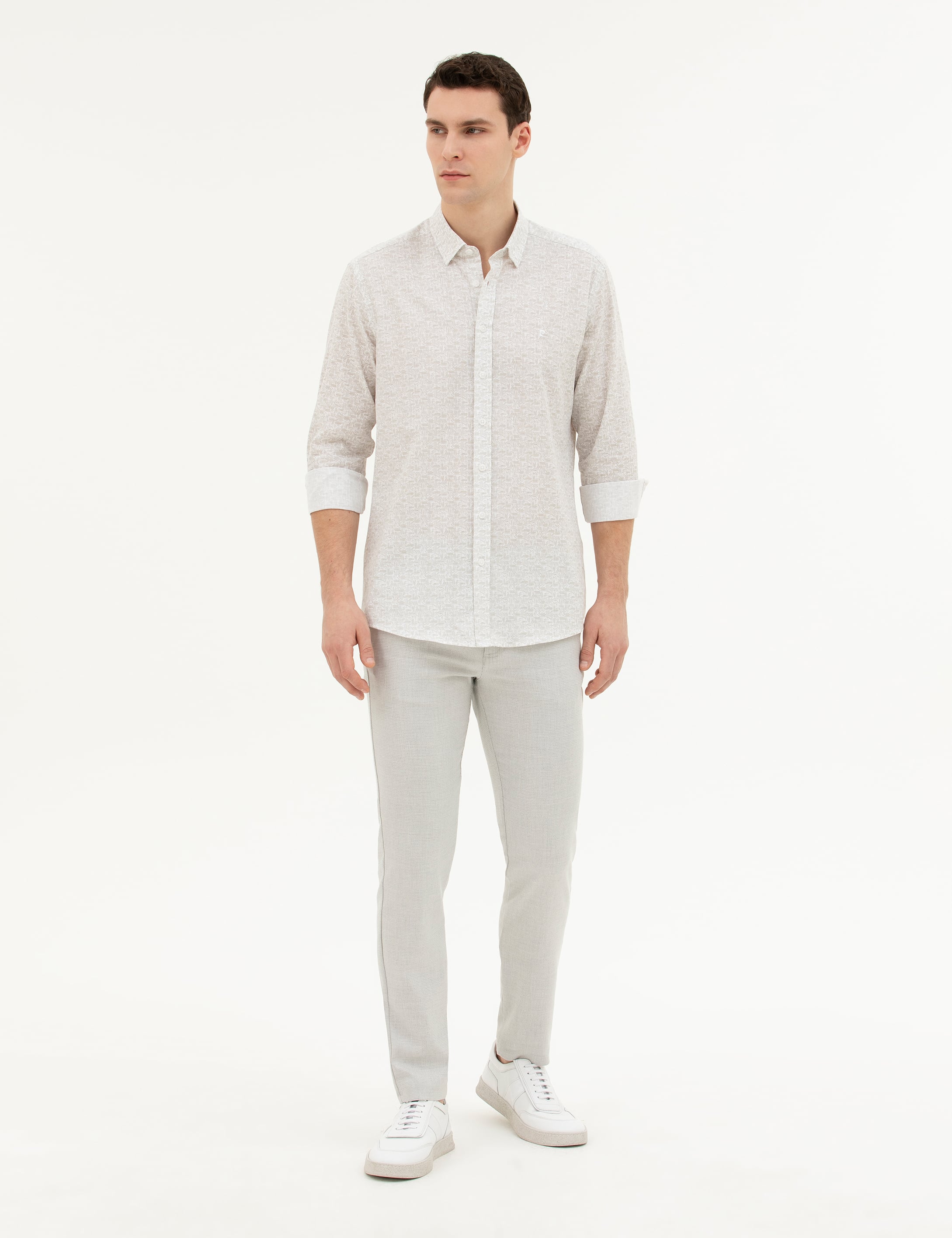 Yeşil Regular Fit Uzun Kollu Gömlek - Image 4