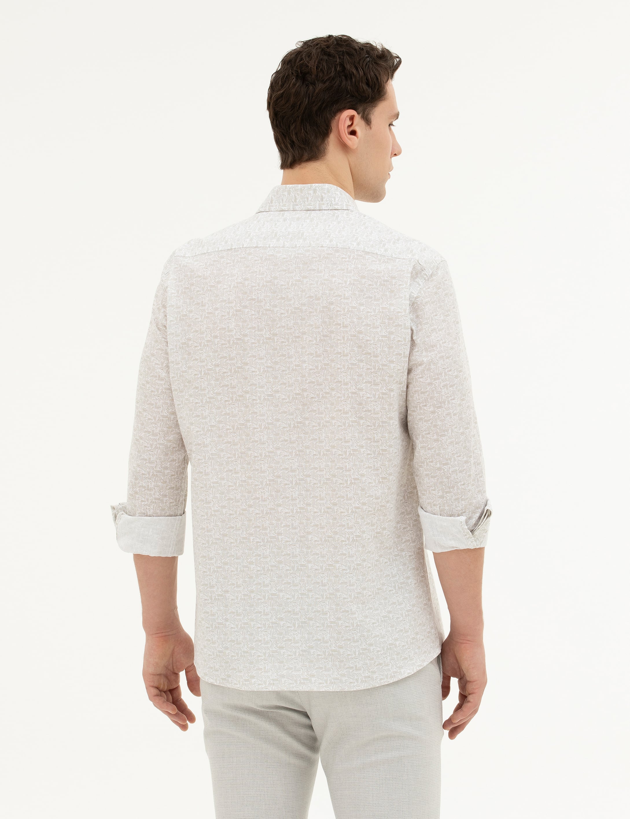 Yeşil Regular Fit Uzun Kollu Gömlek