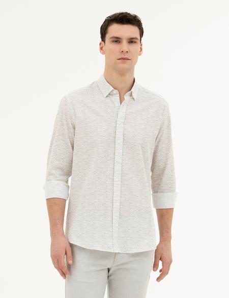 Yeşil Regular Fit Uzun Kollu Gömlek - 50284926025