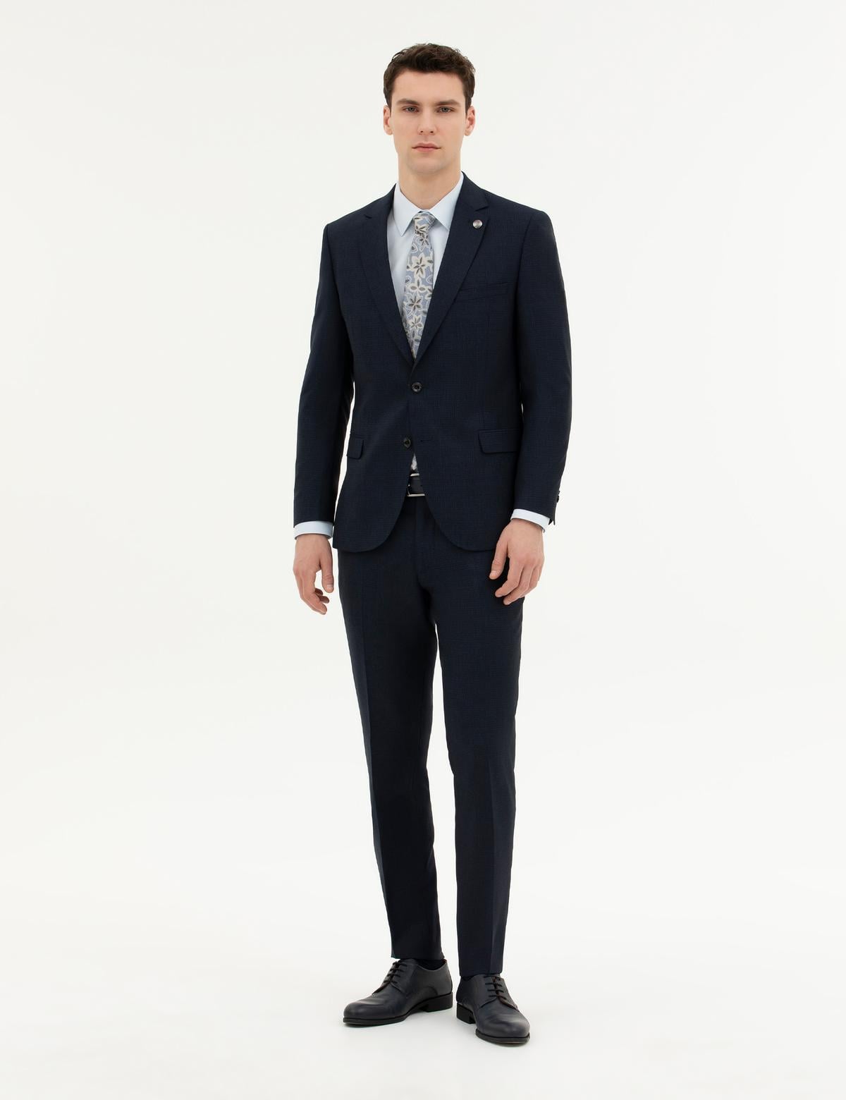 Lacivert Ex. Slim Fit Yün Takım Elbise