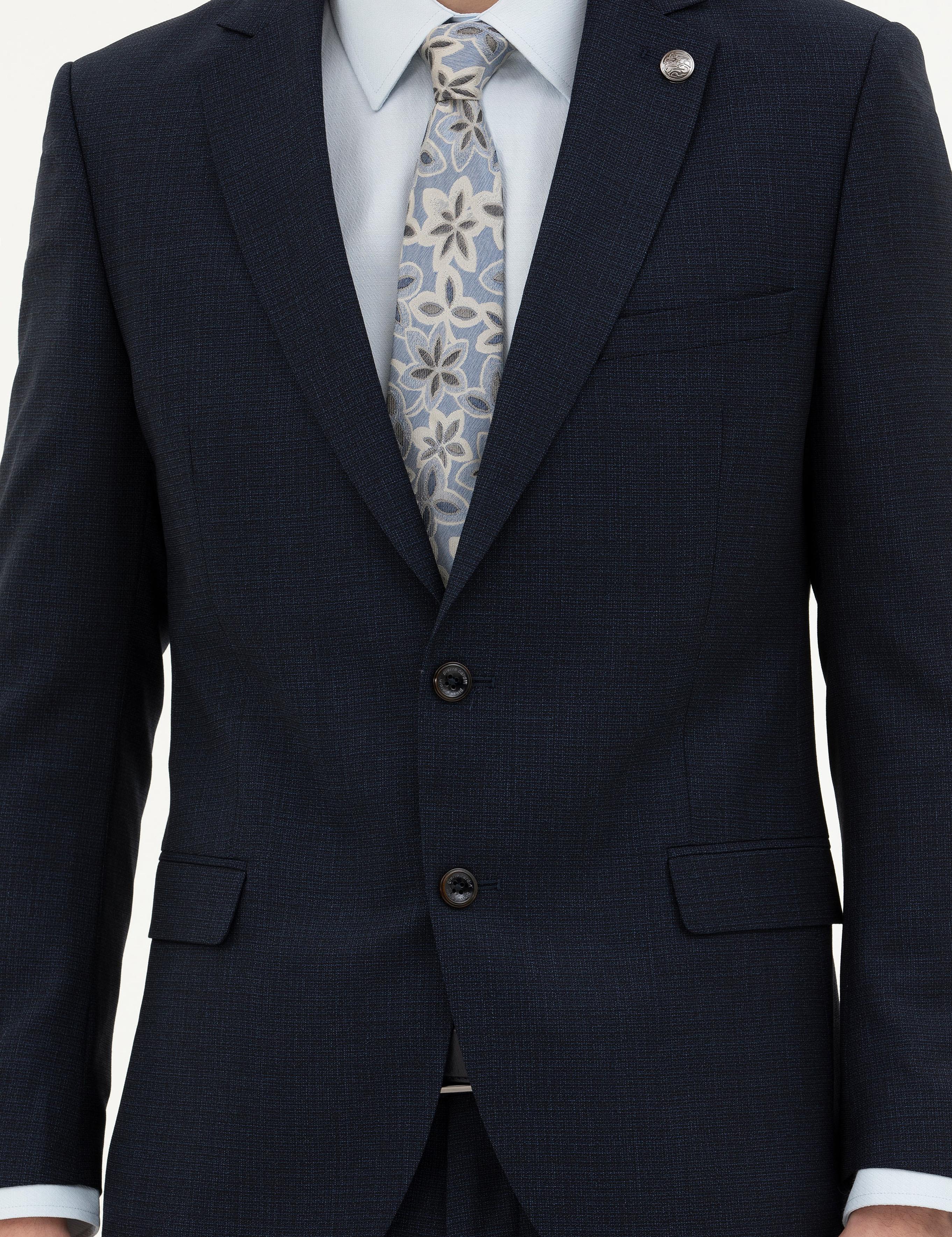 Lacivert Ex. Slim Fit Yün Takım Elbise