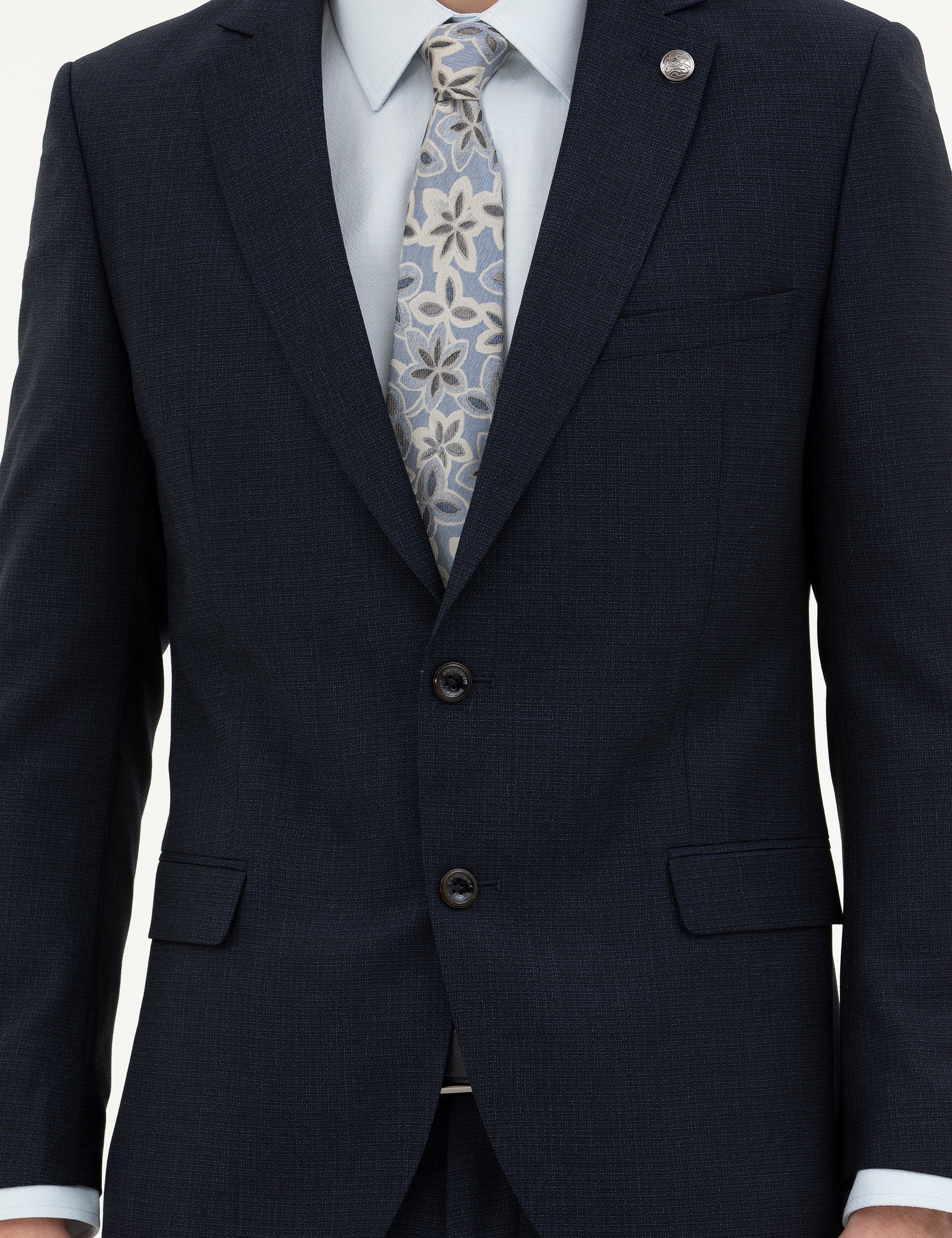 Lacivert Extra Slim Fit Yün Takım Elbise - Image 6