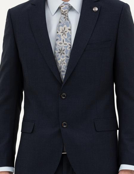 Lacivert Ex. Slim Fit Yün Takım Elbise - 50285269008