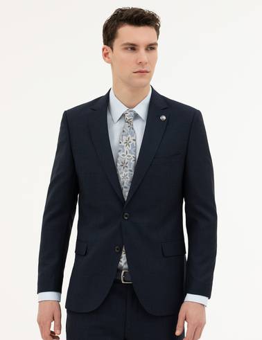 Lacivert Ex. Slim Fit Yün Takım Elbise