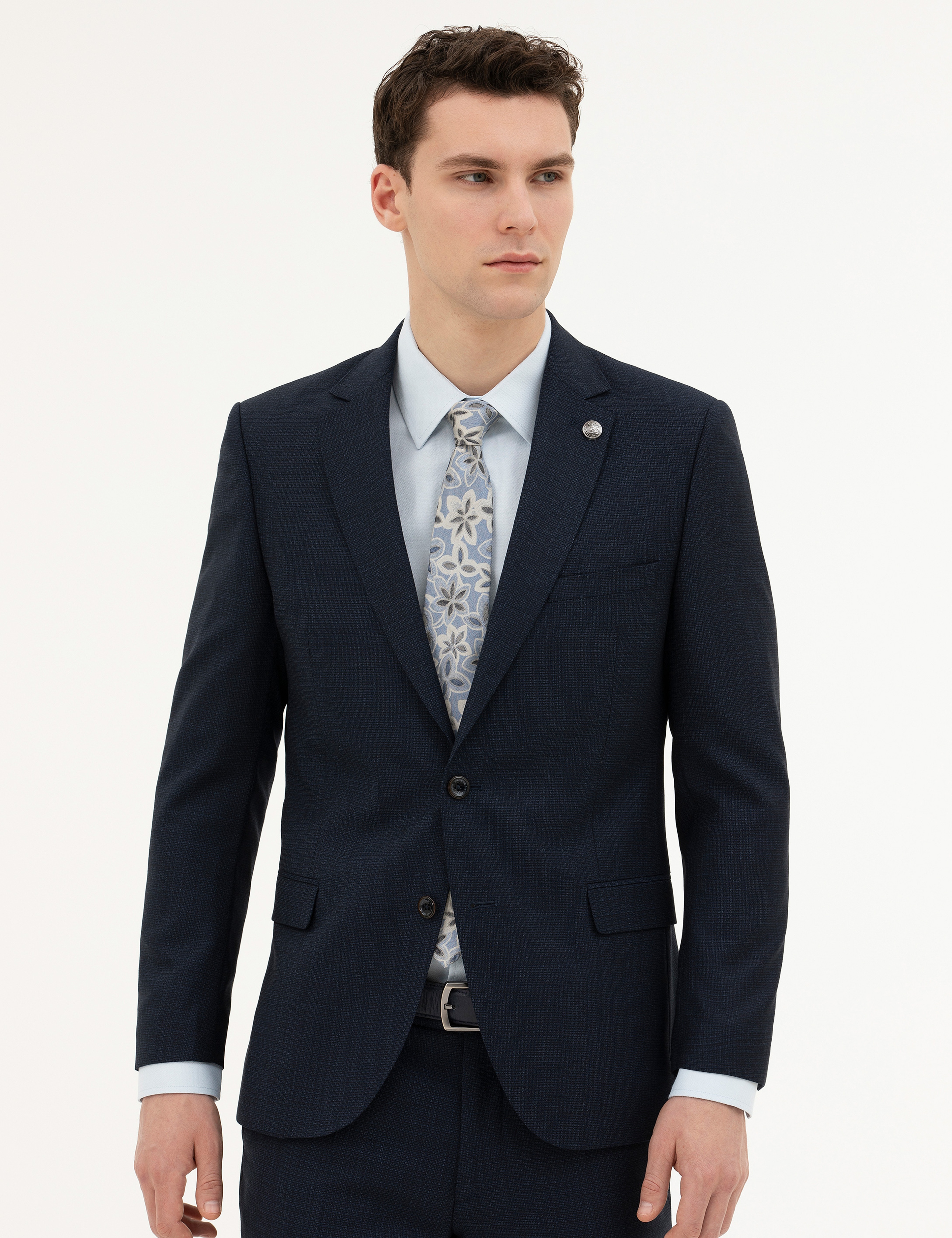Lacivert Extra Slim Fit Yün Takım Elbise