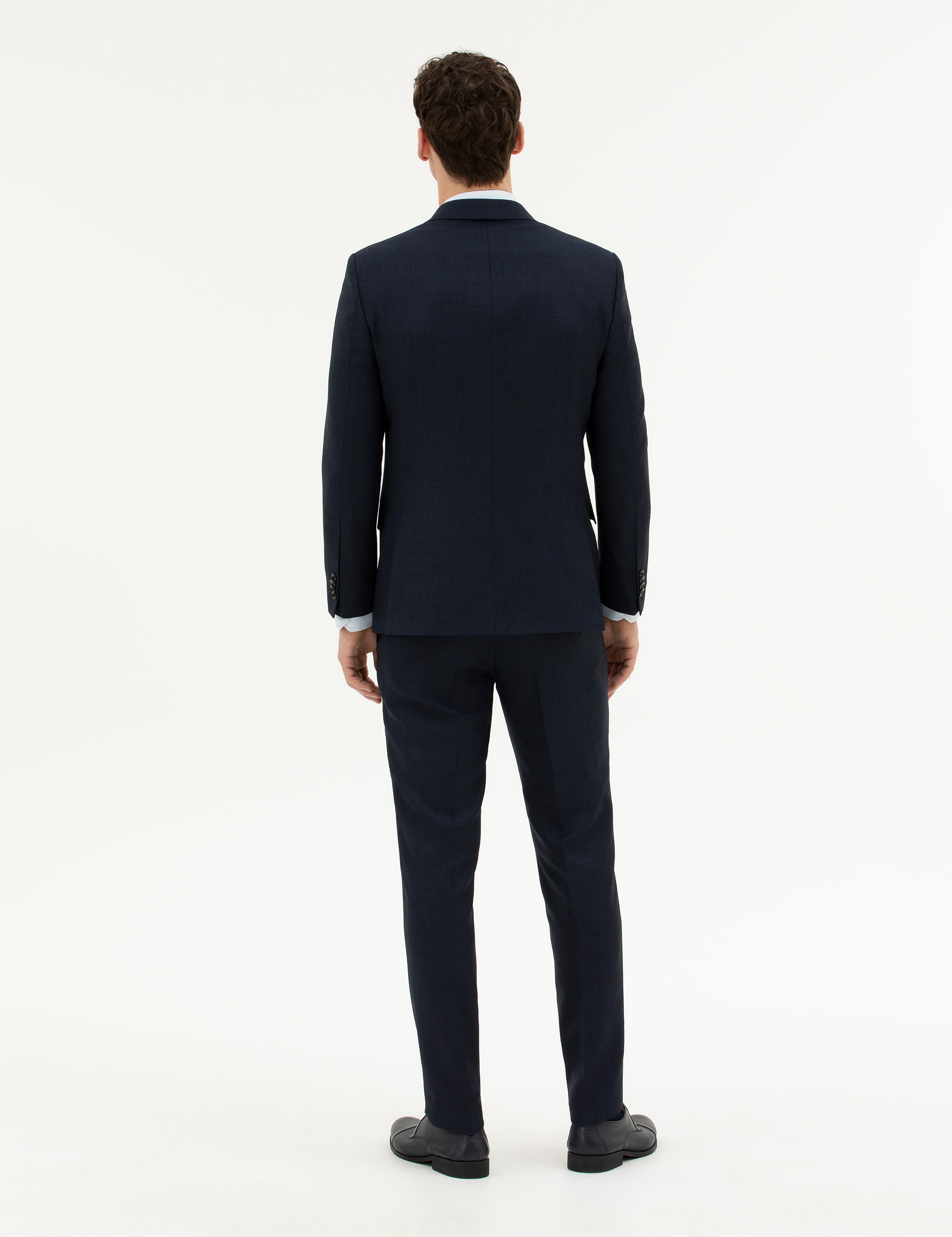 Lacivert Extra Slim Fit Yün Takım Elbise - Image 5