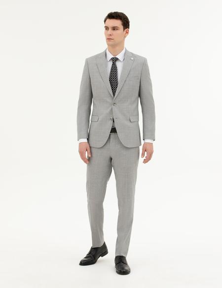 Açık Gri Ex. Slim Fit Yün Takım Elbise - 50285280005