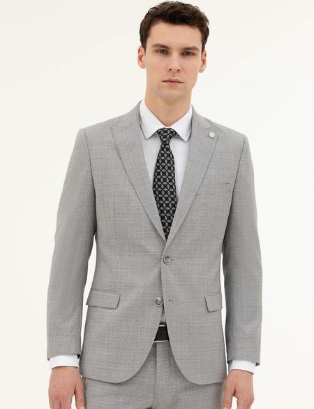 Açık Gri Ex. Slim Fit Yün Takım Elbise - 50285280005